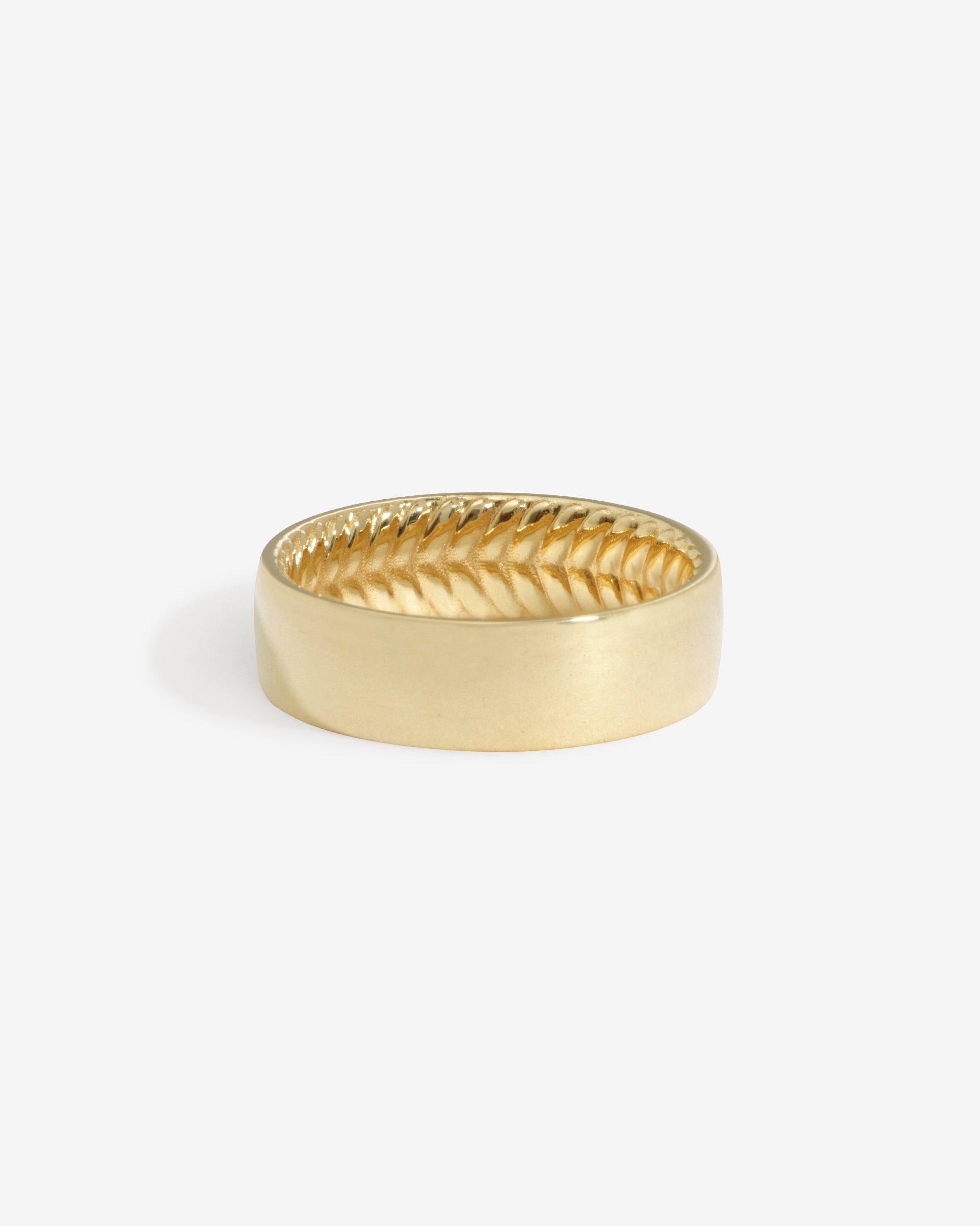Mens solid gold wedding band