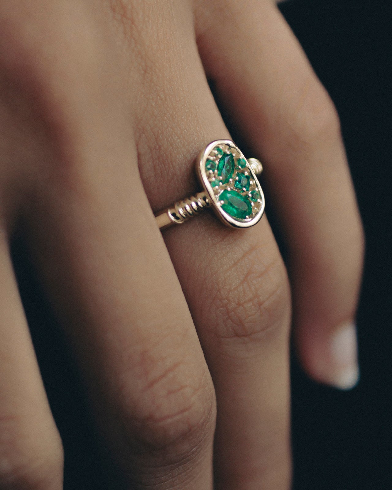 Temple of the Sun Illume Ring Emerald Solid Gold