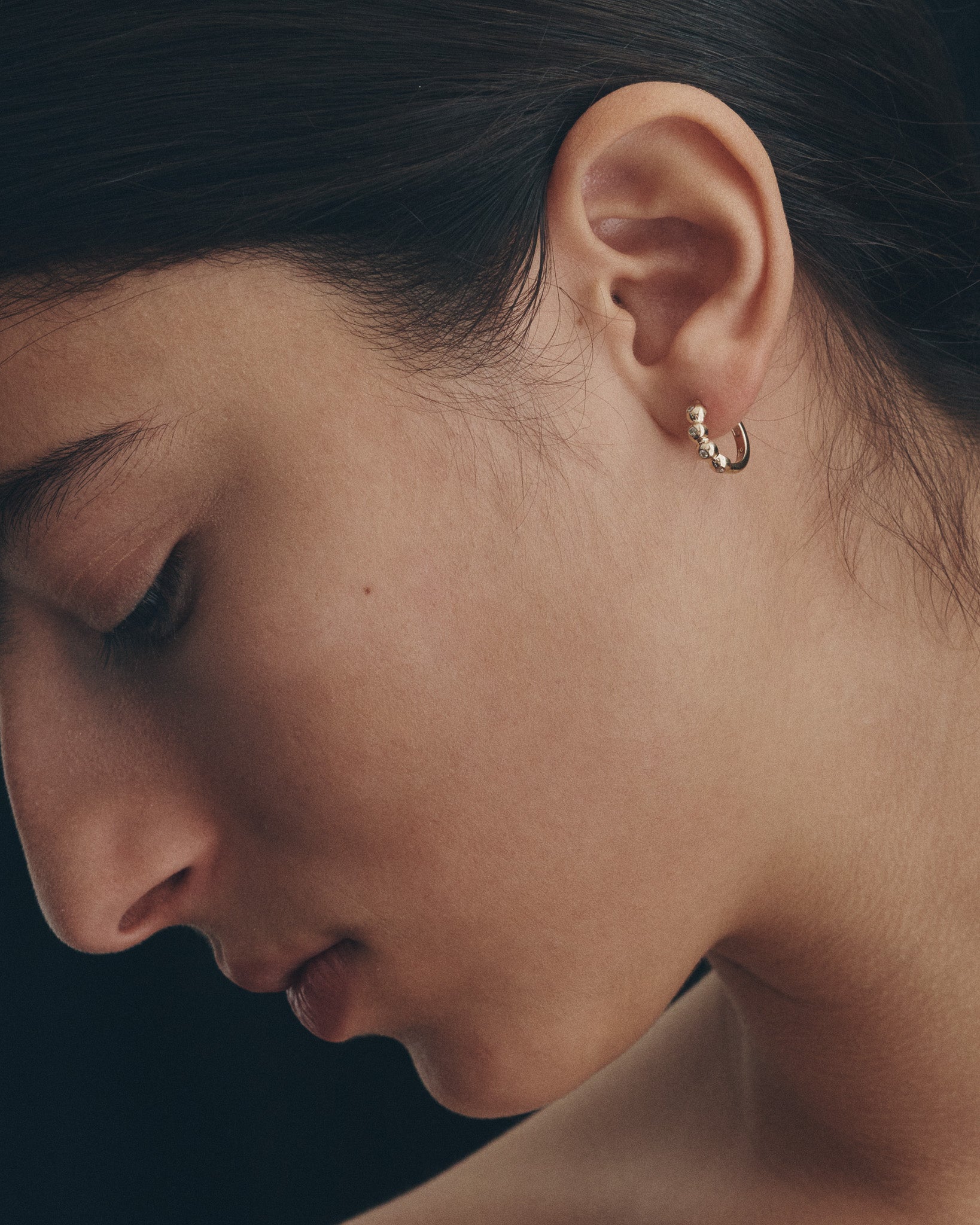 Ayana Huggies Diamond Solid Gold