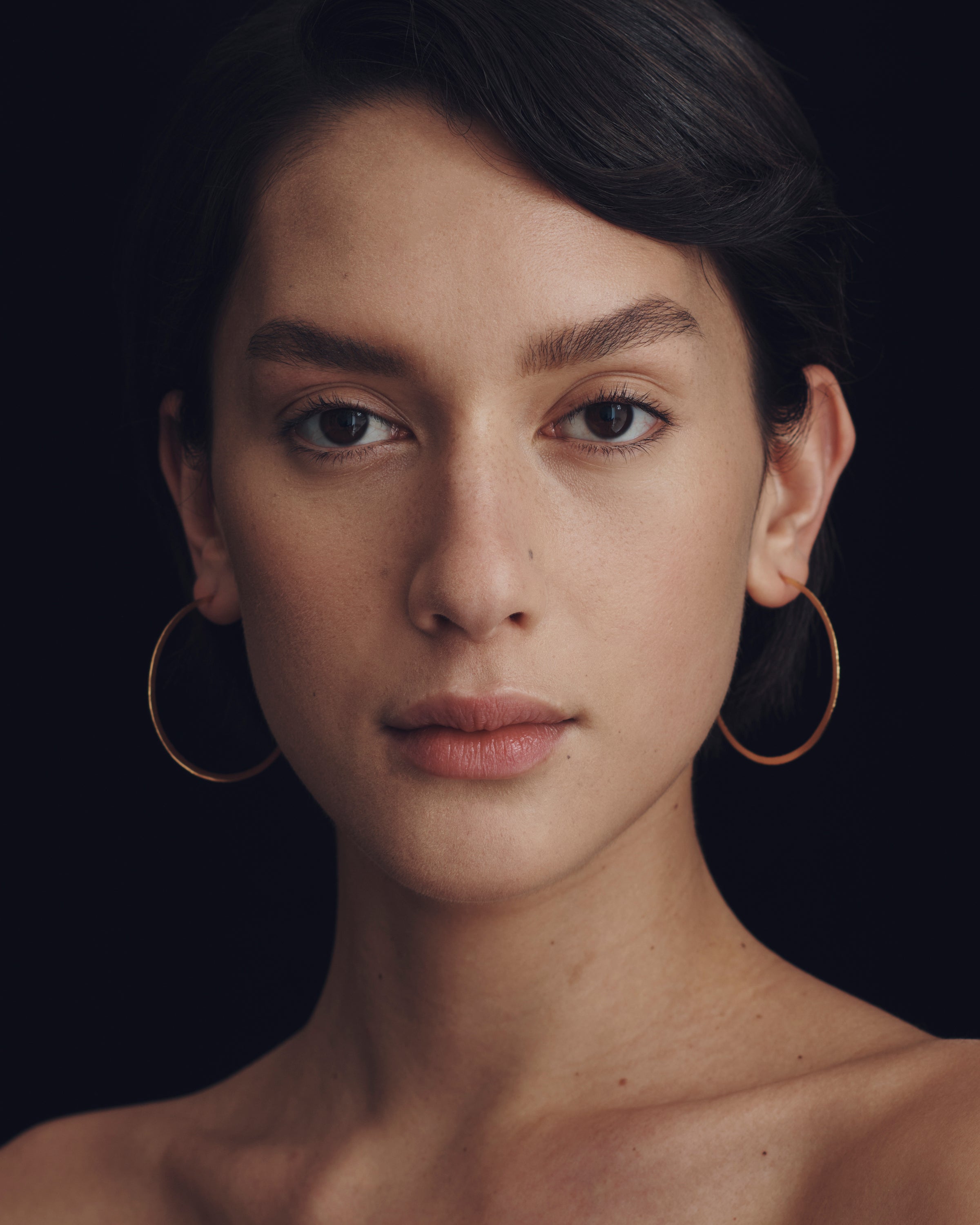 Simple Hoop Earrings Hammered Gold Vermeil