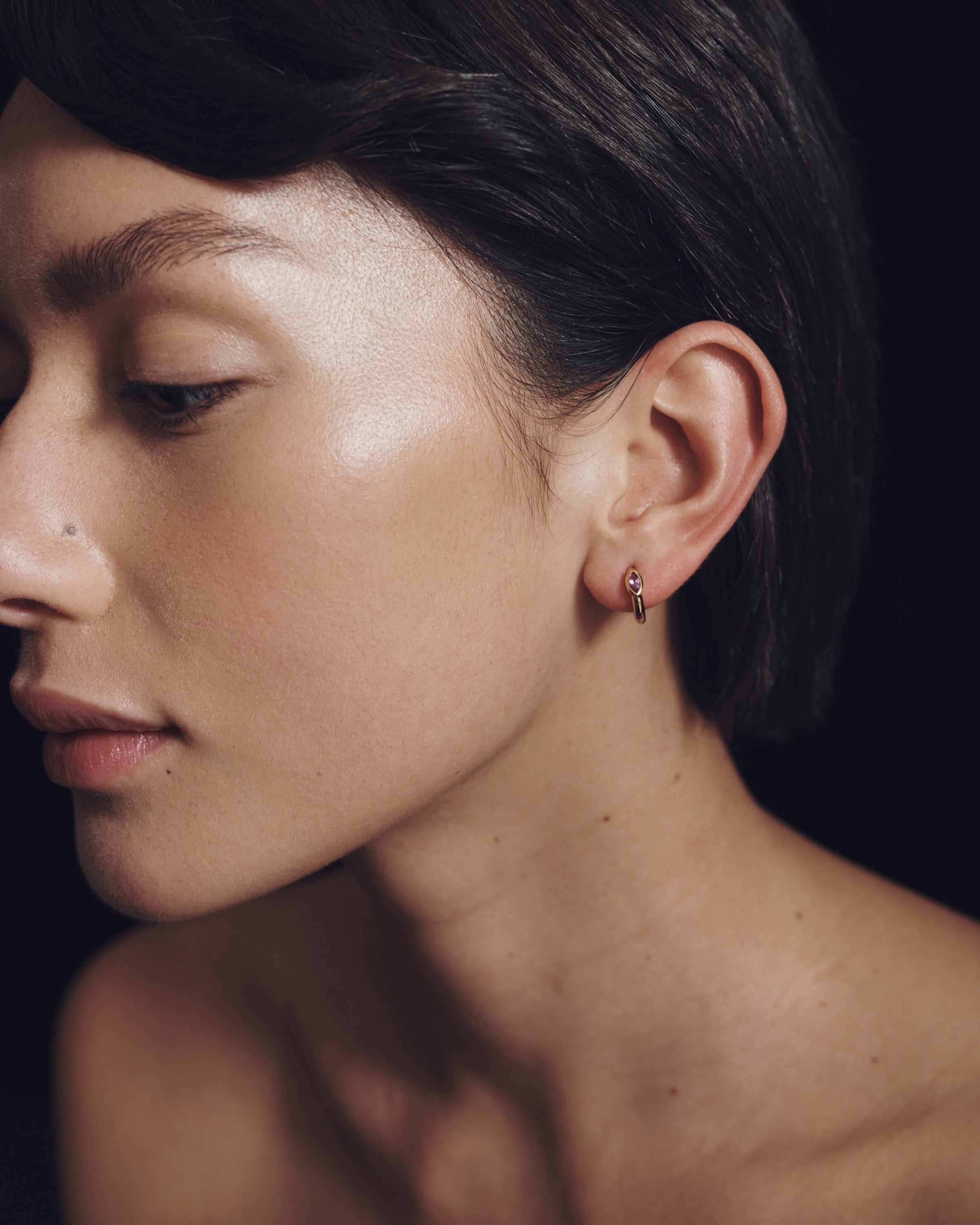 Chrysalis Earrings Amethyst Gold Vermeil