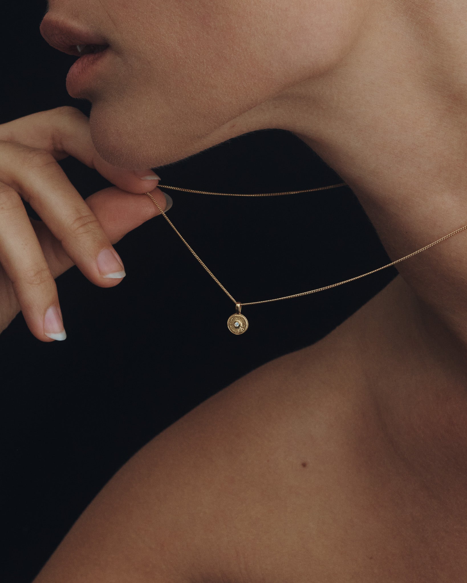 Mina Necklace Diamond Gold Vermeil