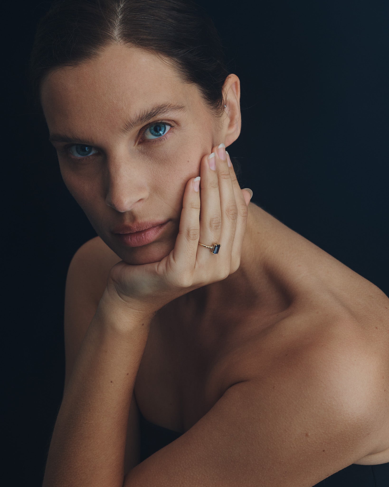 Twilight Ring Iolite Diamond Solid Gold