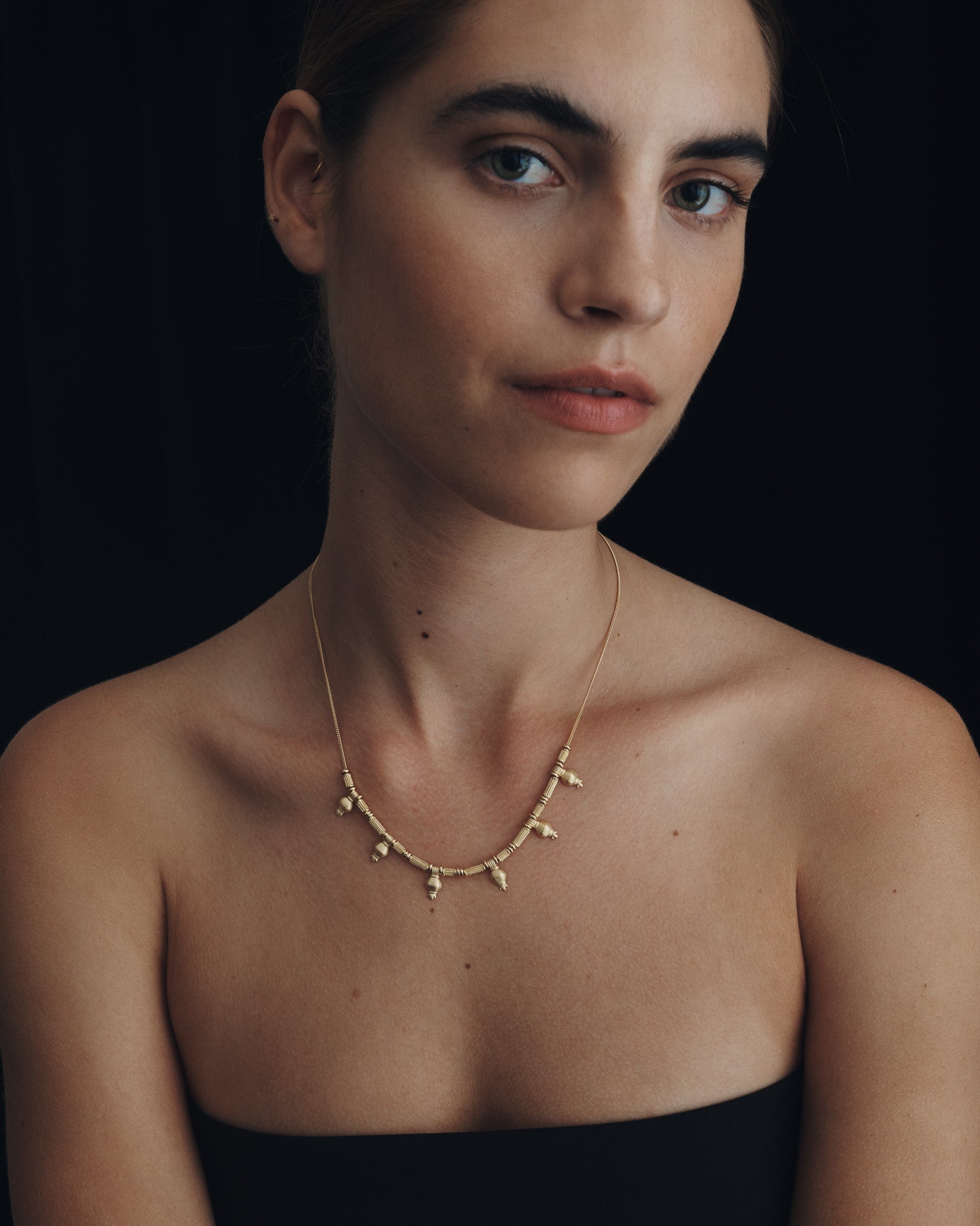 Pomegranate Statement Necklace Gold Vermeil