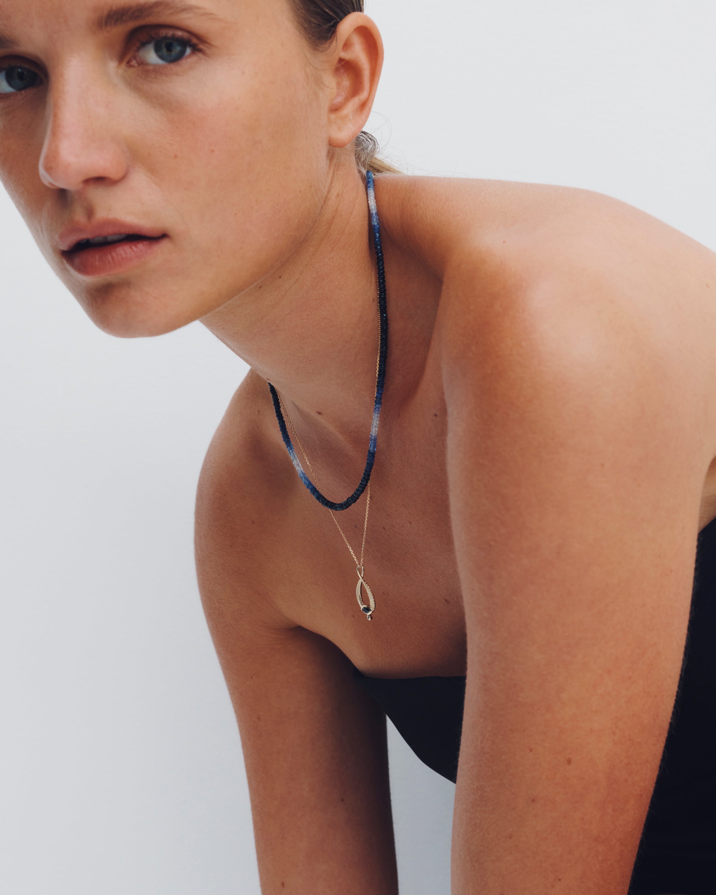 Ombre Necklace Sapphire Solid Gold