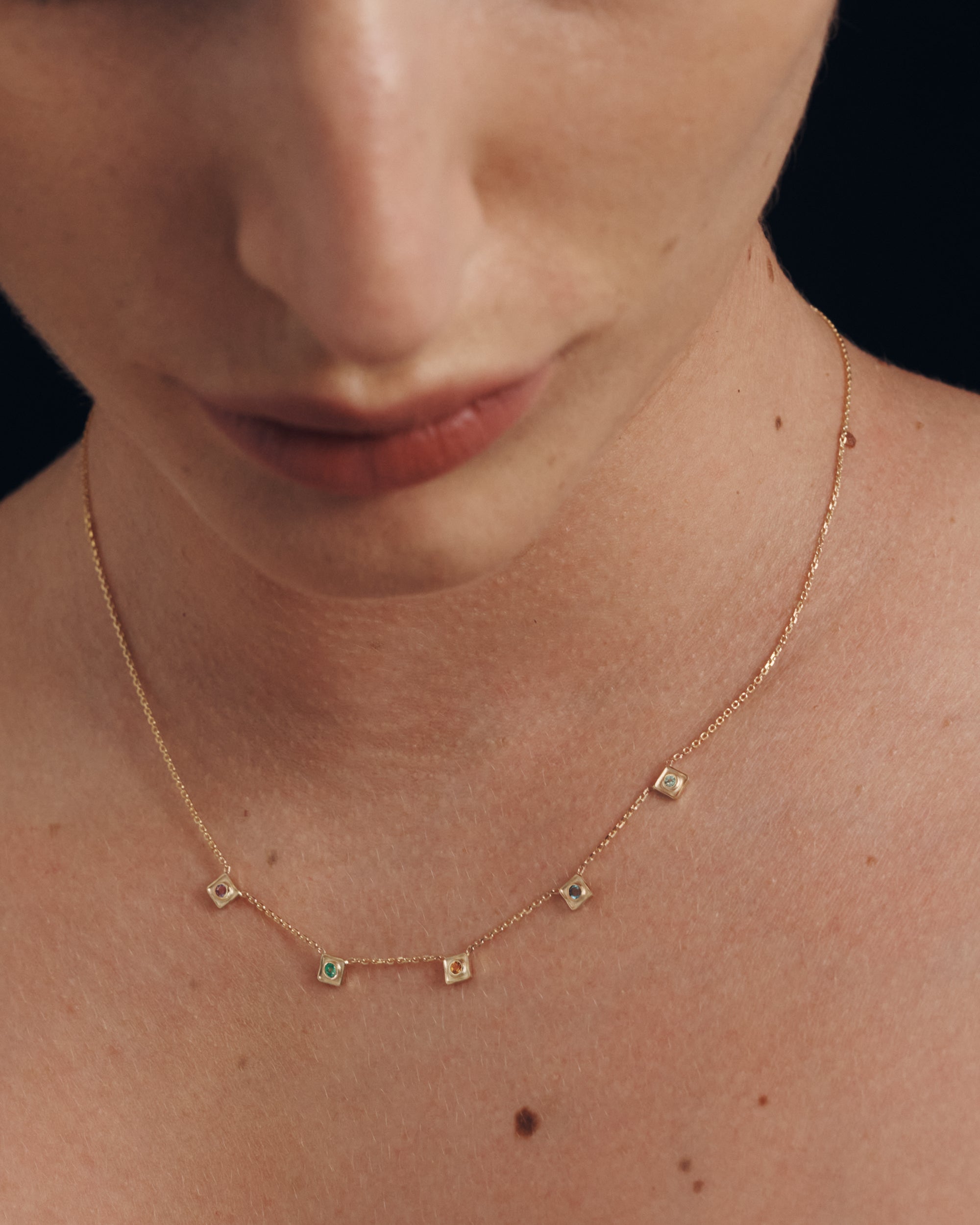 Florence Birthstone Necklace 9K Solid Gold