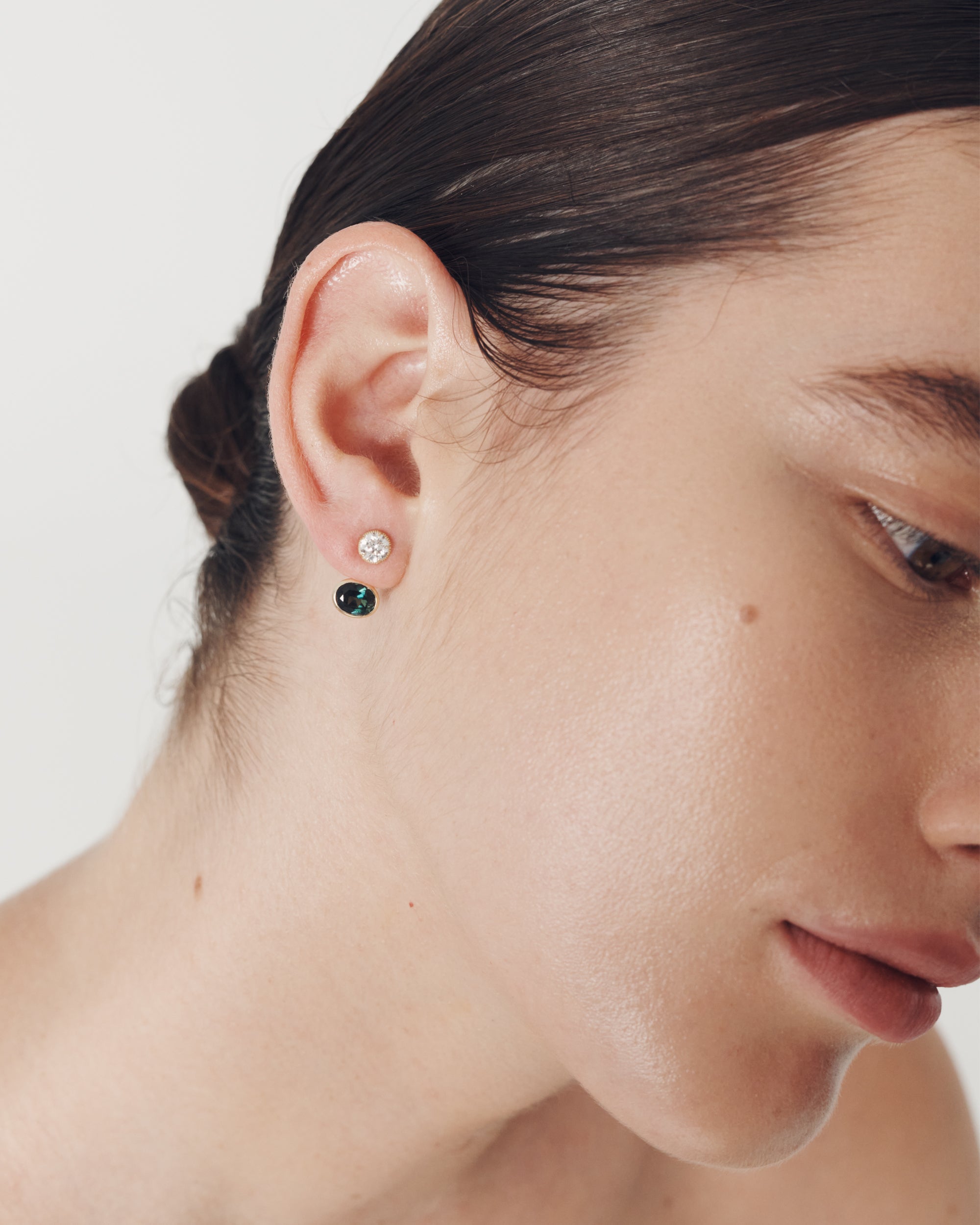 Orbit Sapphire Ear Jacket Solid Gold