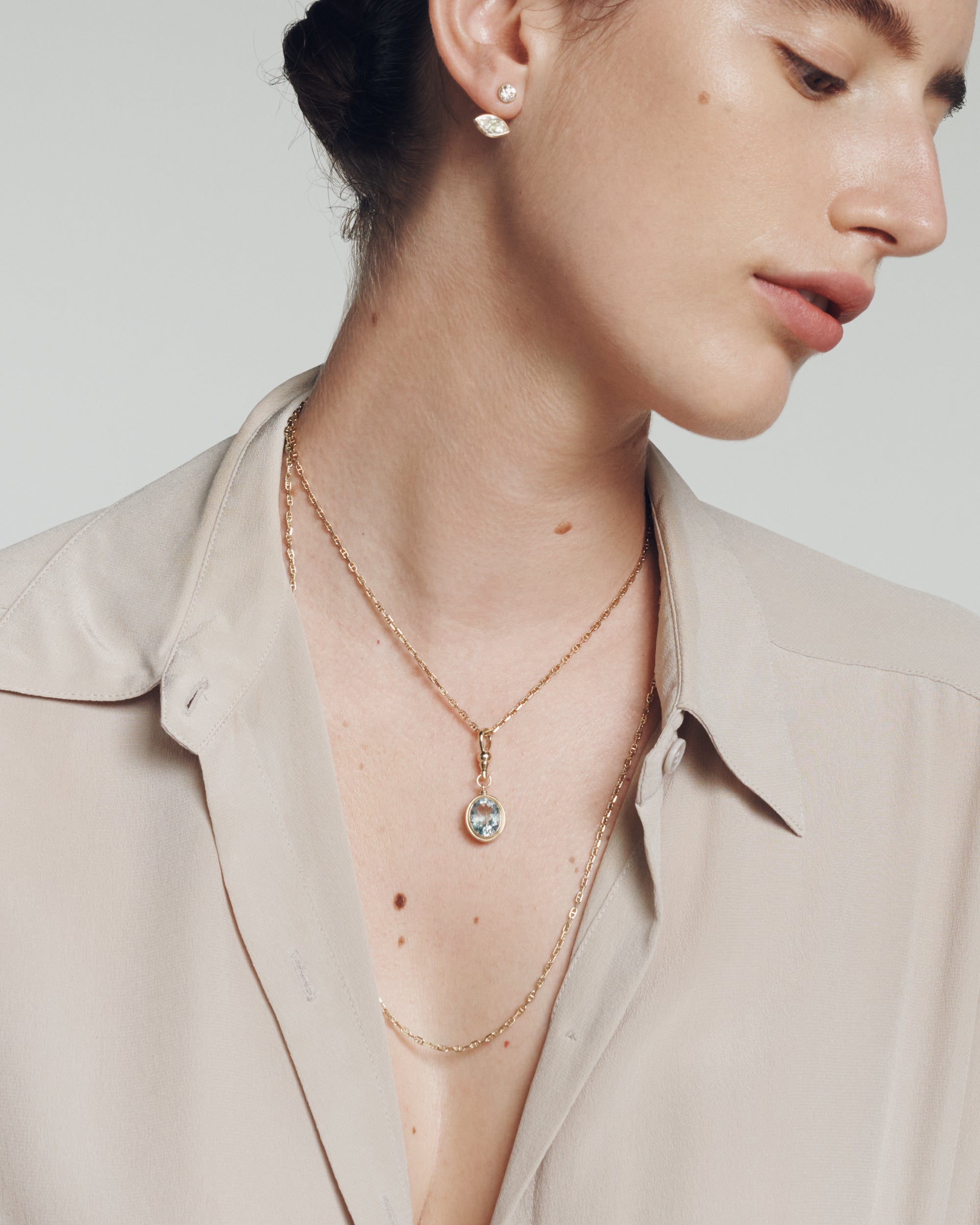 Uma Aquamarine Pendant Solid Gold