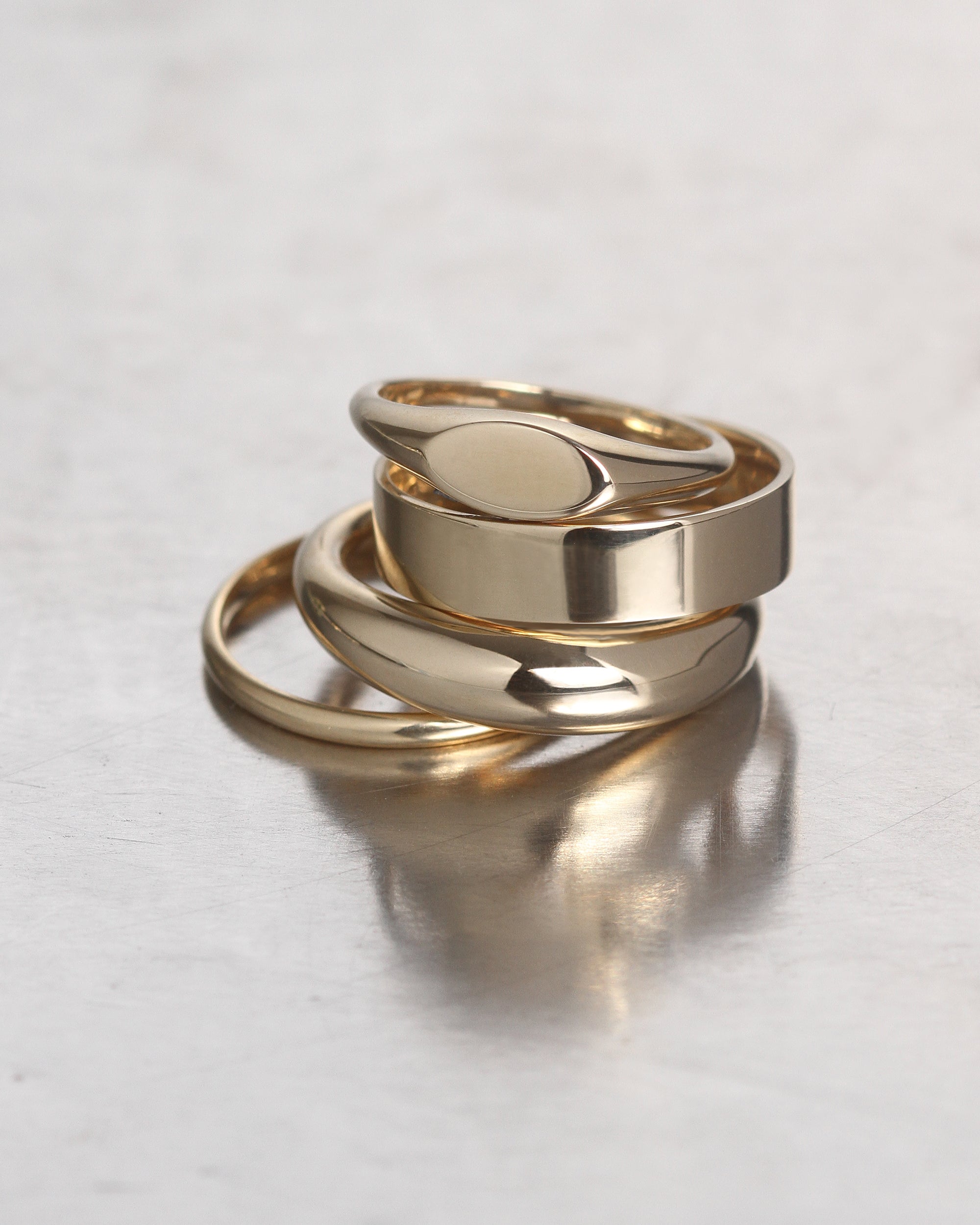 Cigar 5mm Band Solid Gold