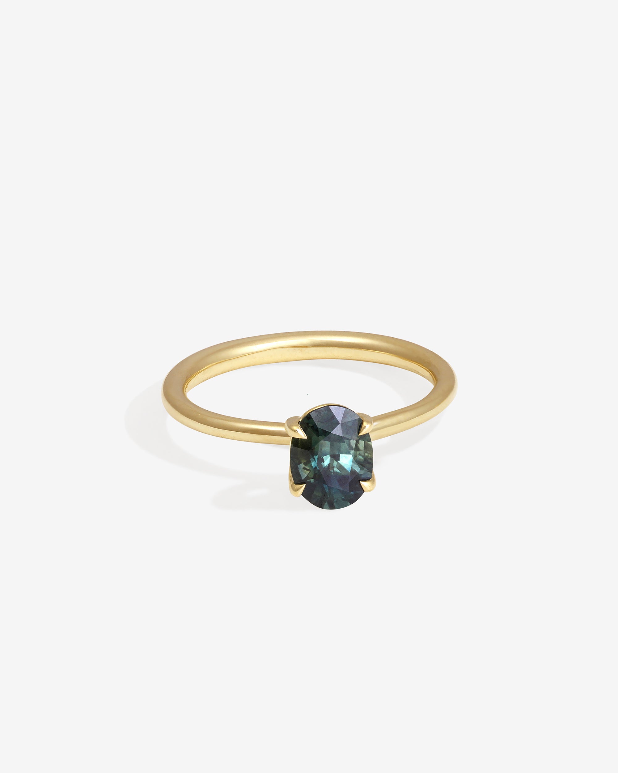 Adama Ring Oval Teal Sapphire Solid Gold