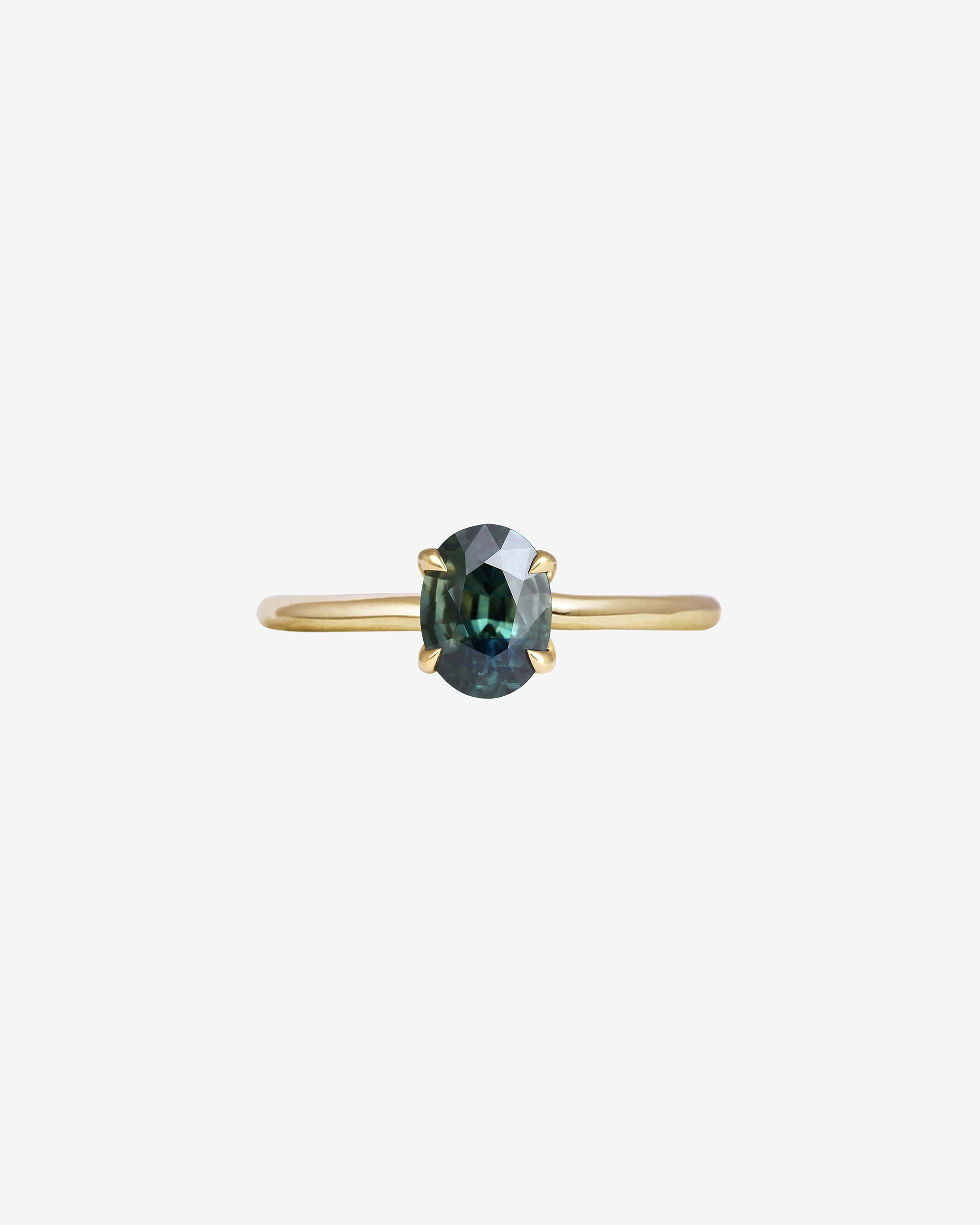 Adama Ring Oval Teal Sapphire Solid Gold