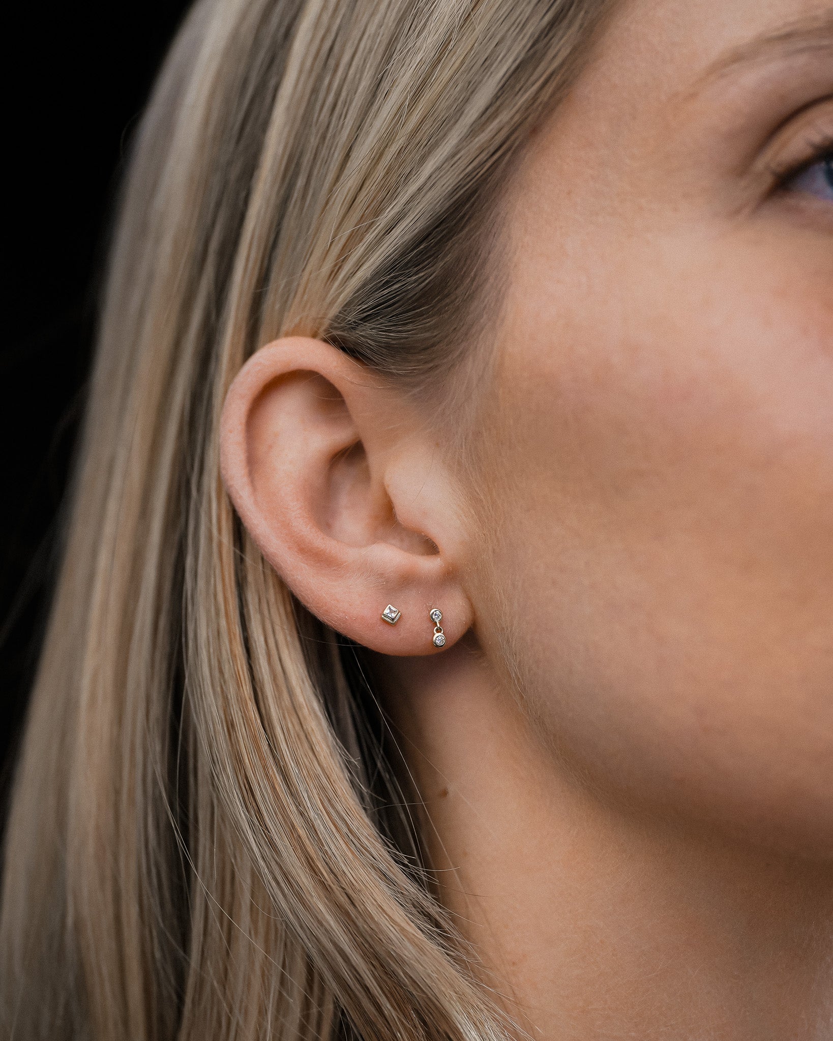Vesper Drop Single Stud Diamond Solid Gold