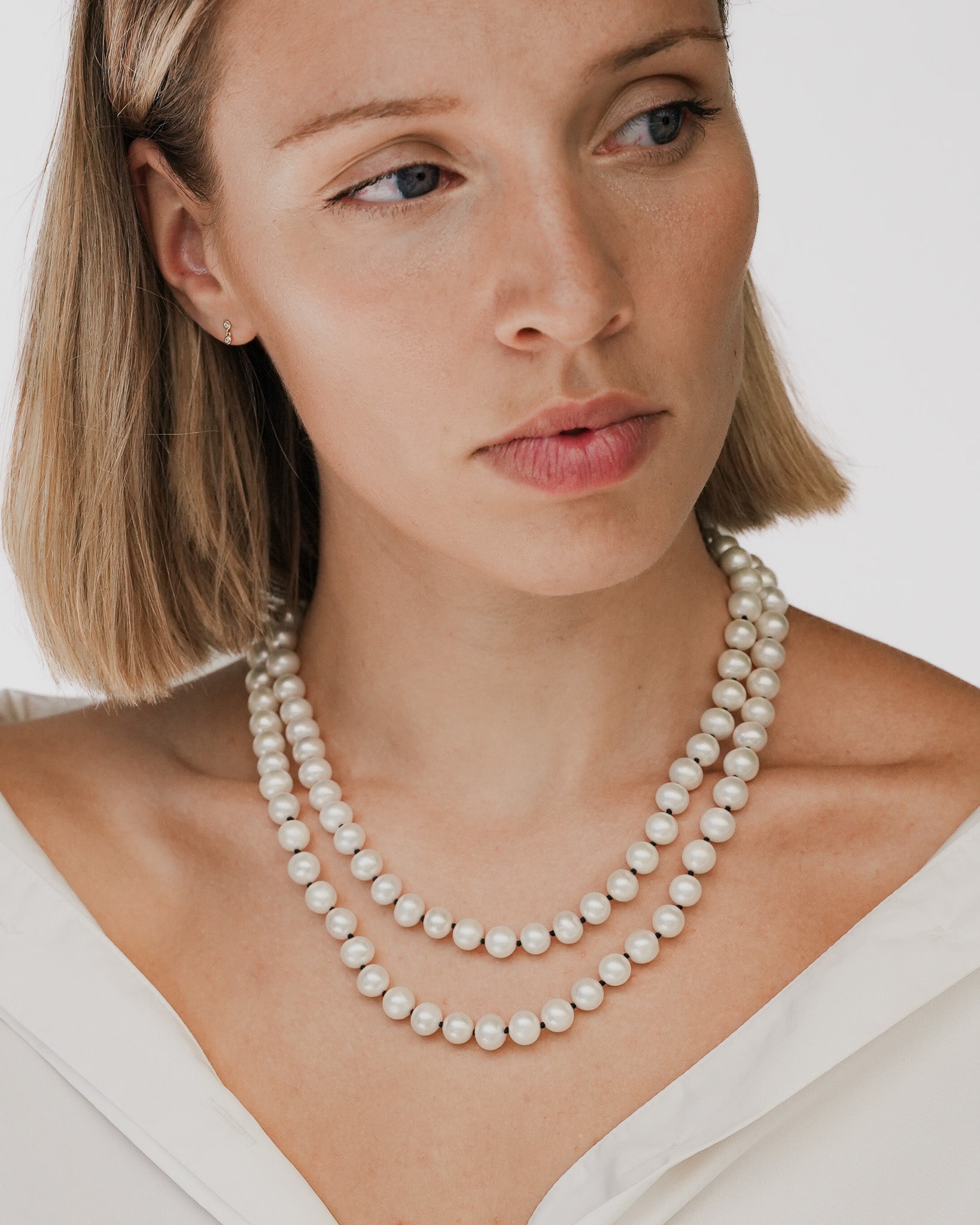 Aris Pearl Beaded Necklace Solid Gold