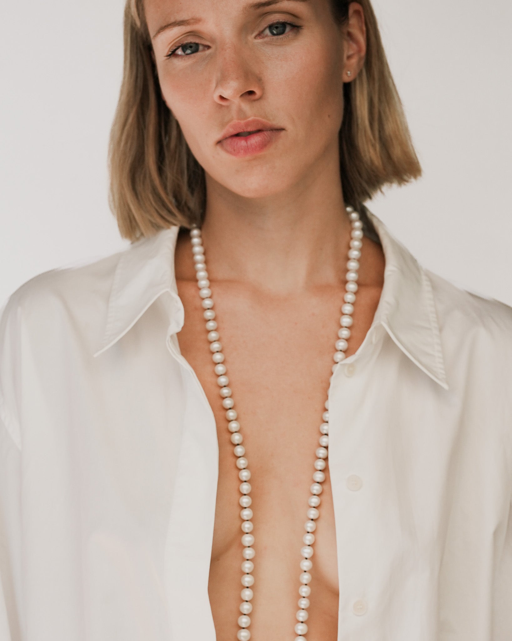 Aris Pearl Beaded Necklace Solid Gold
