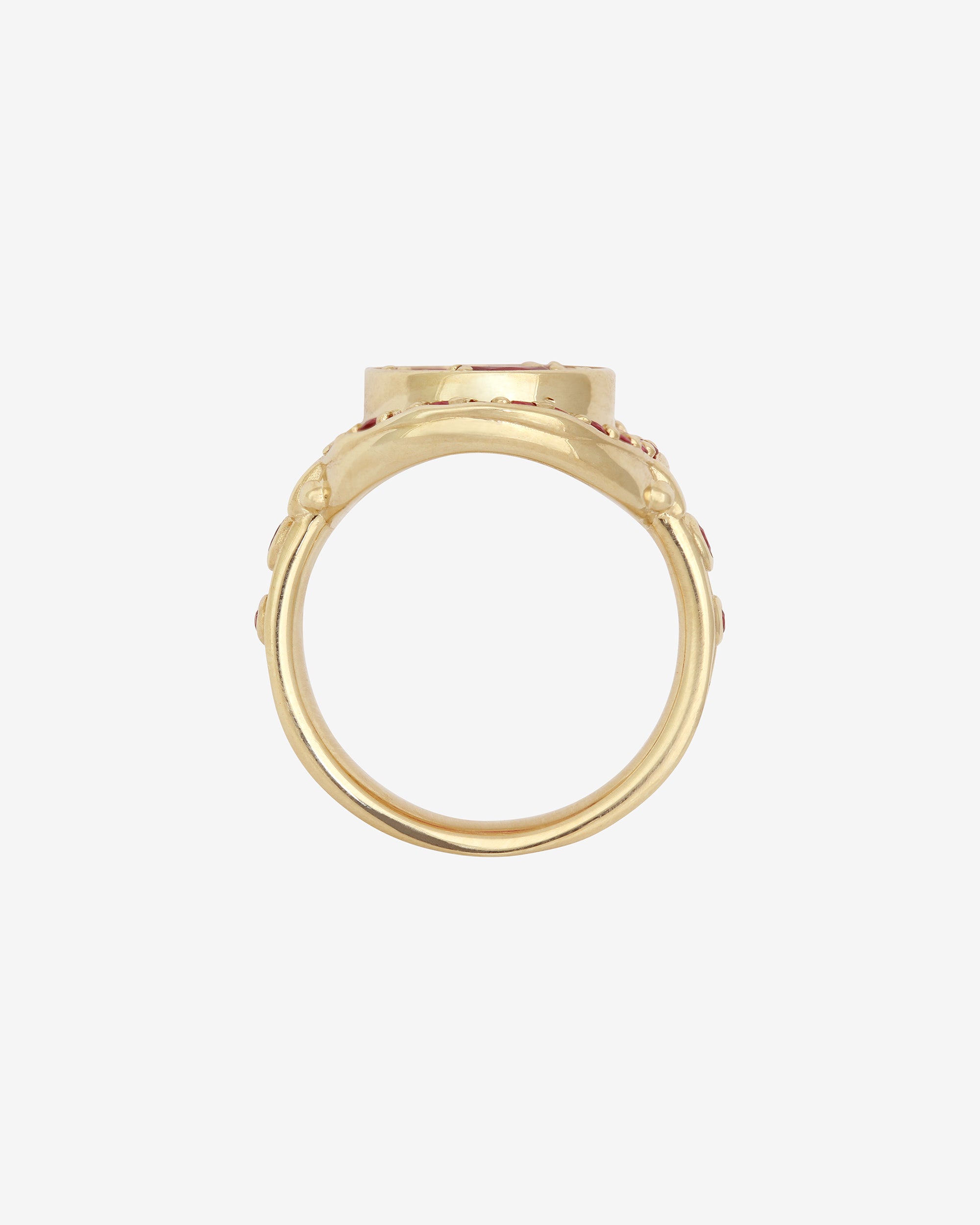 Asteria Halo Ruby Ring Solid Gold