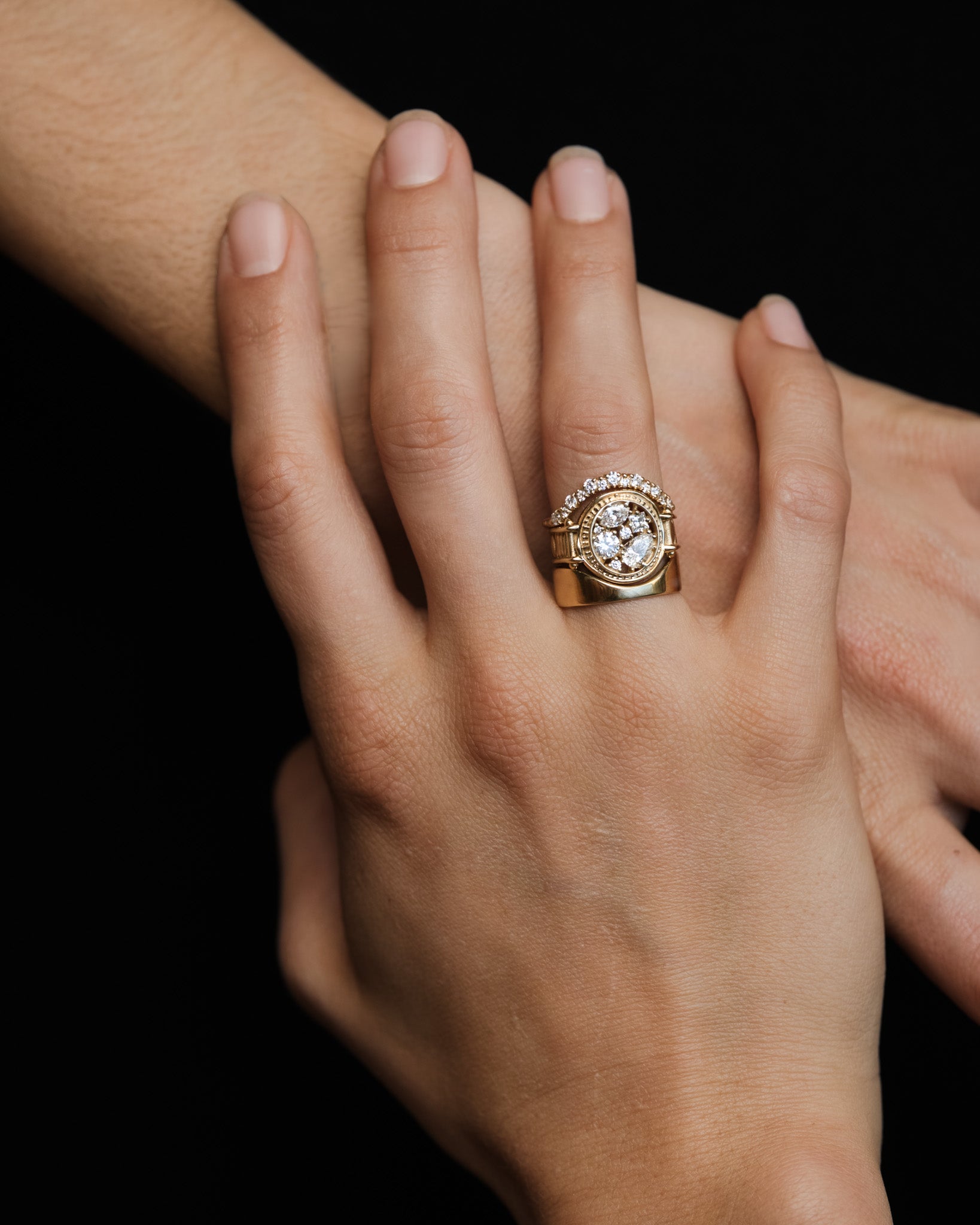 Asteria Ring Diamond Solid Gold
