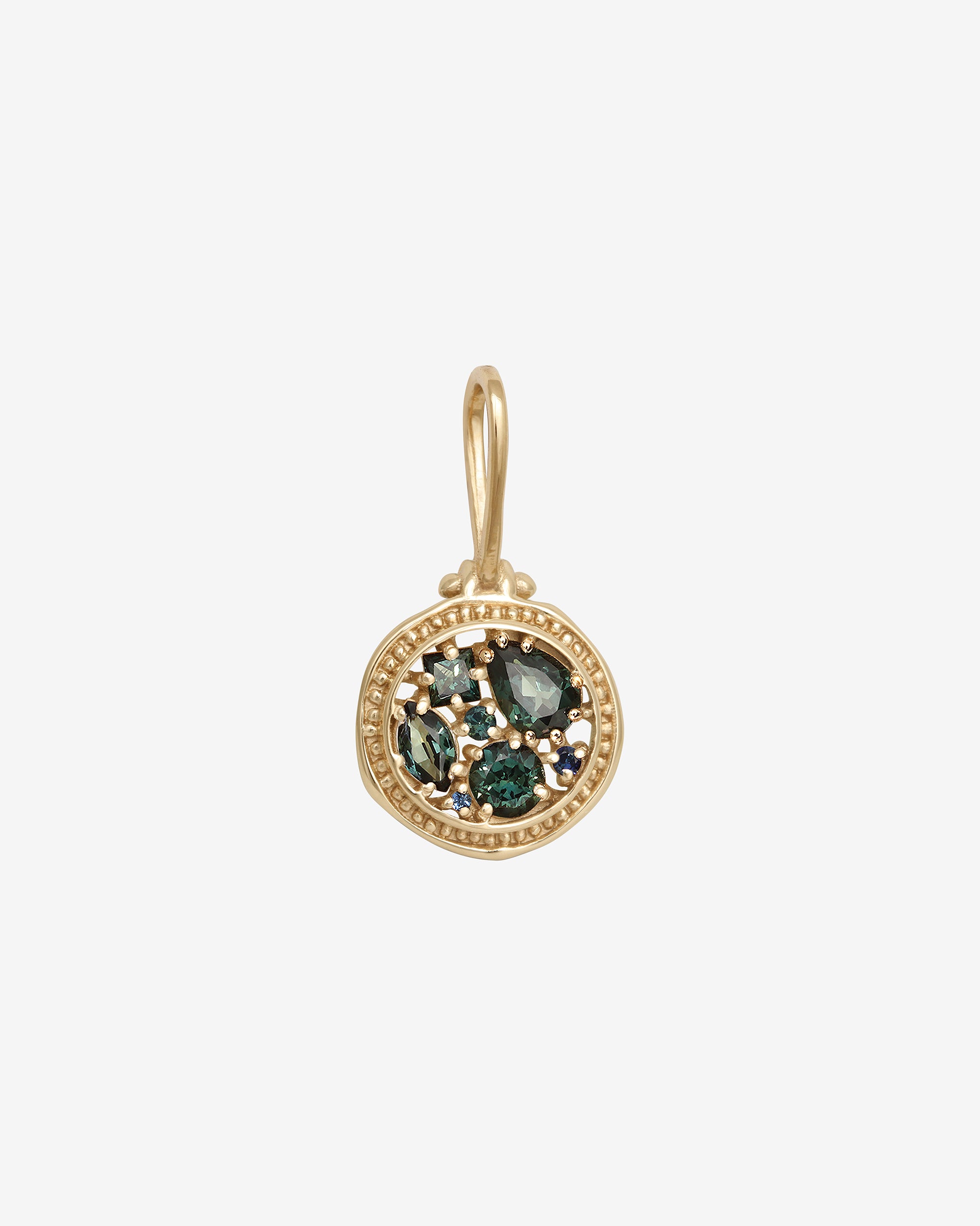 Asteria Pendant Teal Sapphire Solid Gold
