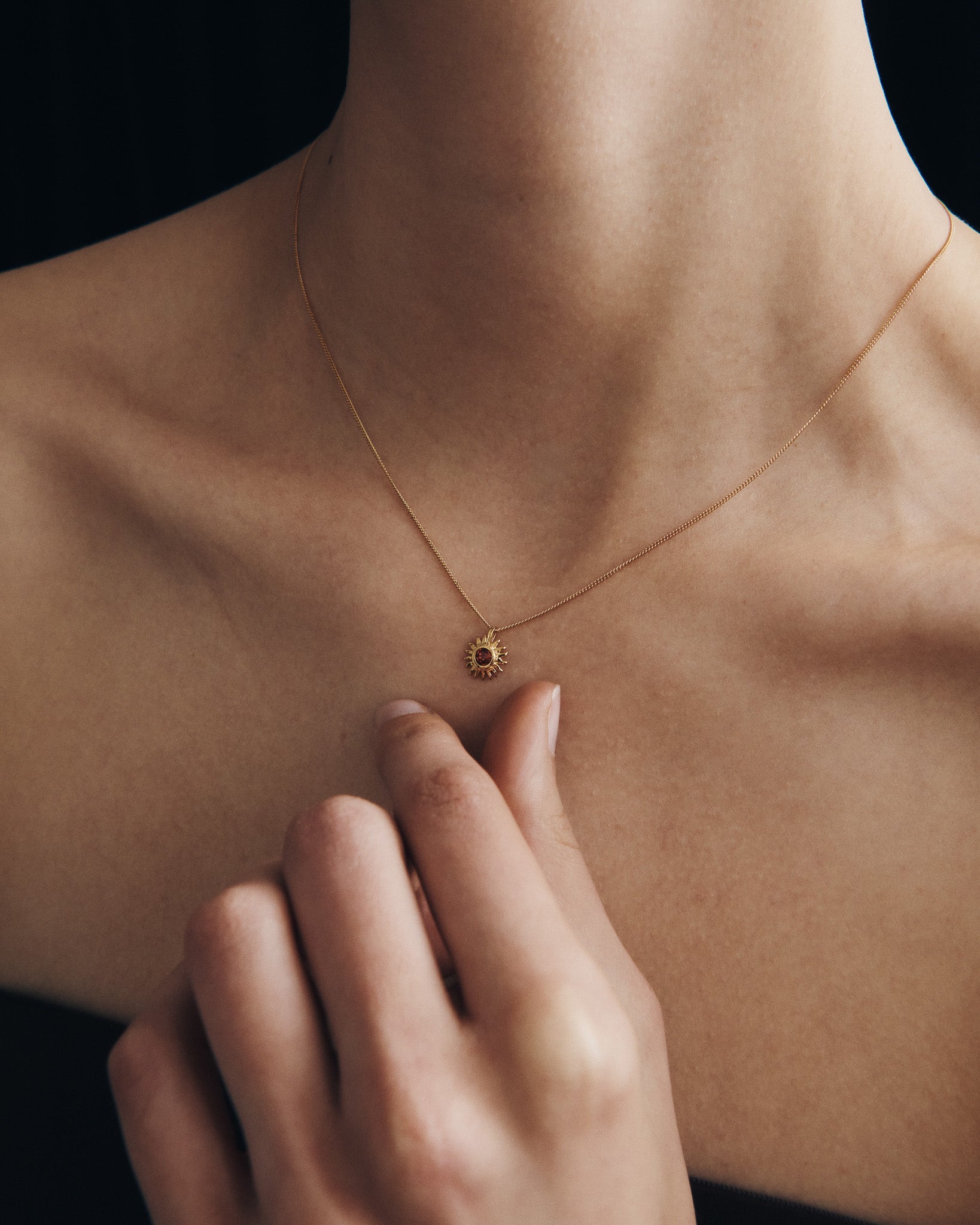 Aten Necklace Gold Vermeil, worn