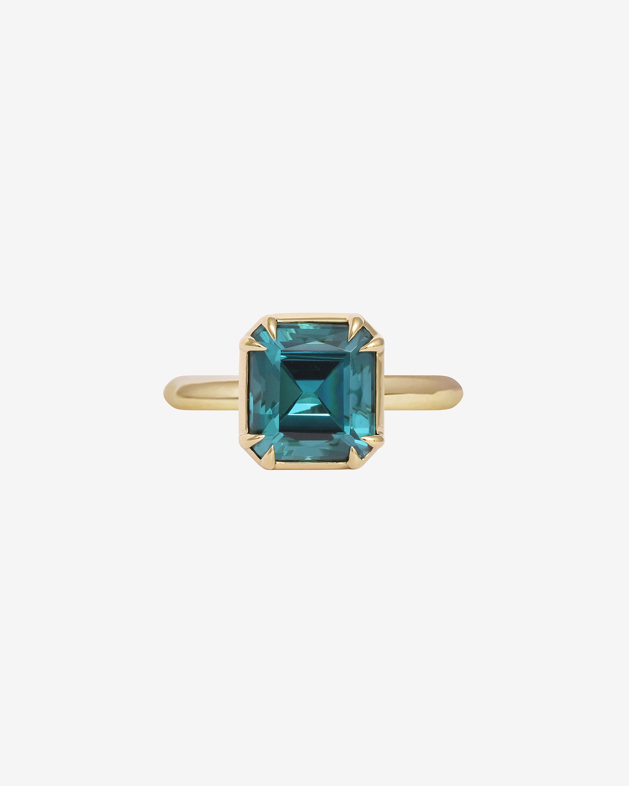 Azalea 3.18ct Teal Tourmaline Ring Solid Gold