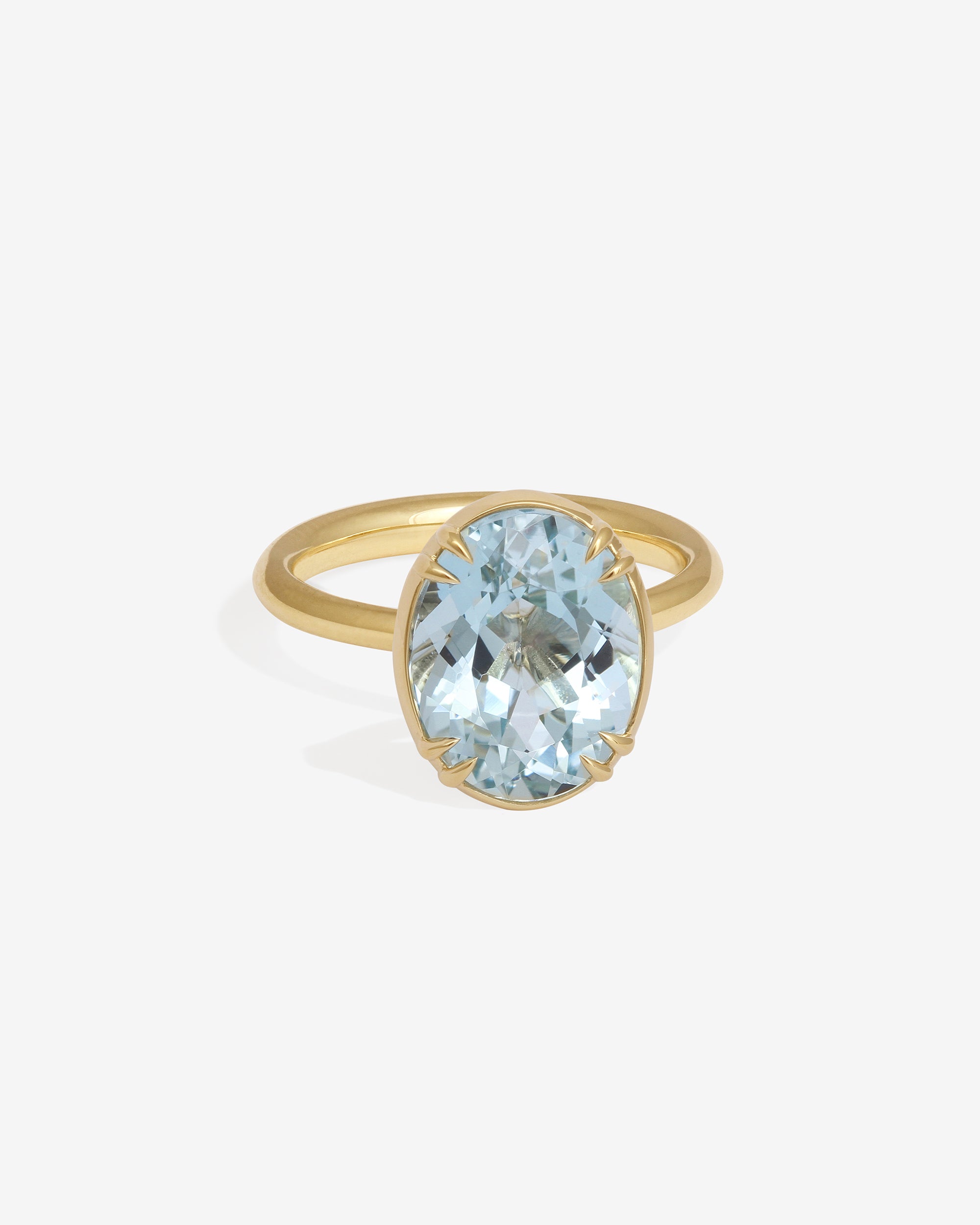 Azalea 4.47ct Aquamarine Oval Ring Solid Gold
