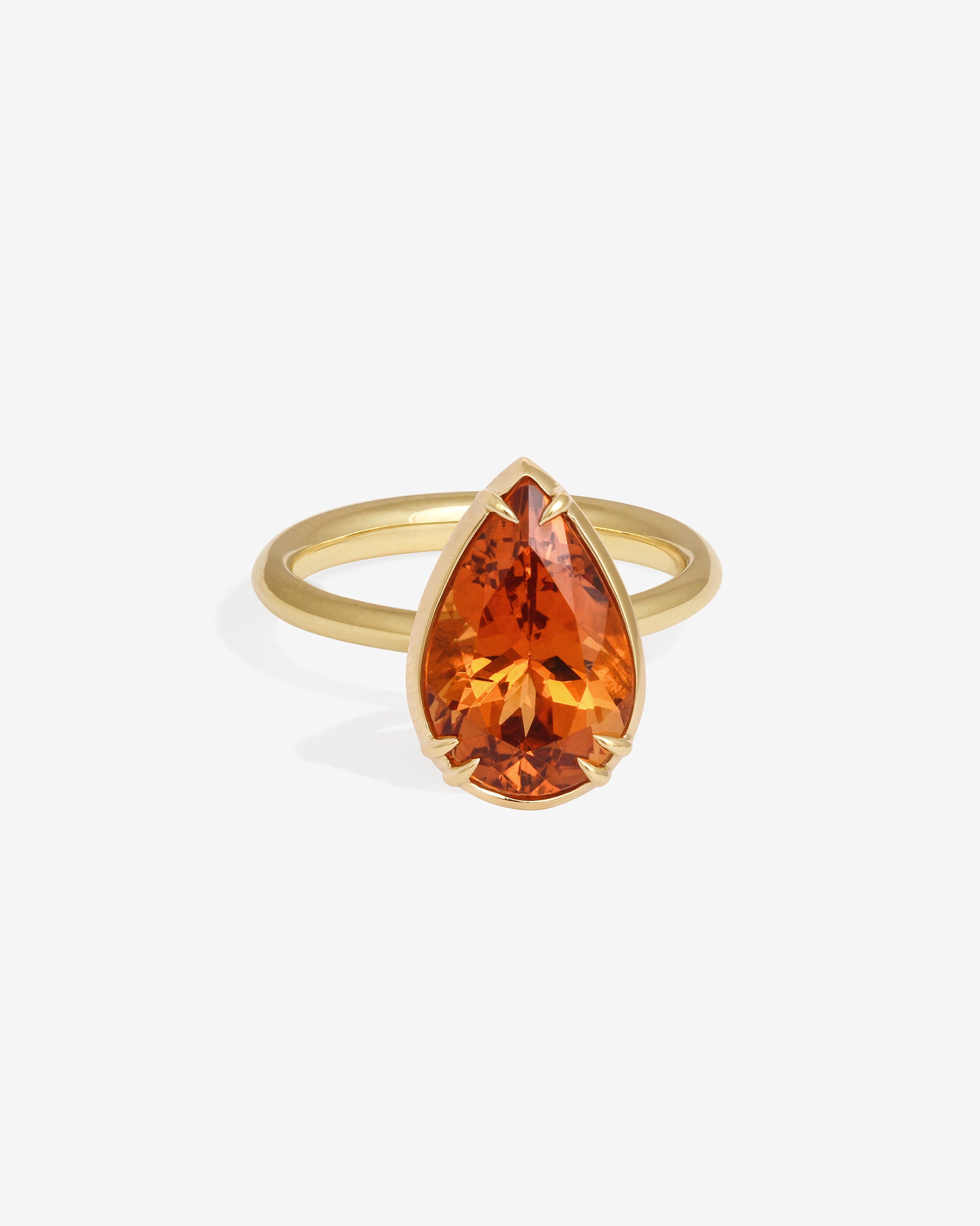 Azalea Pear 3.67ct Spessartite Ring Solid Gold