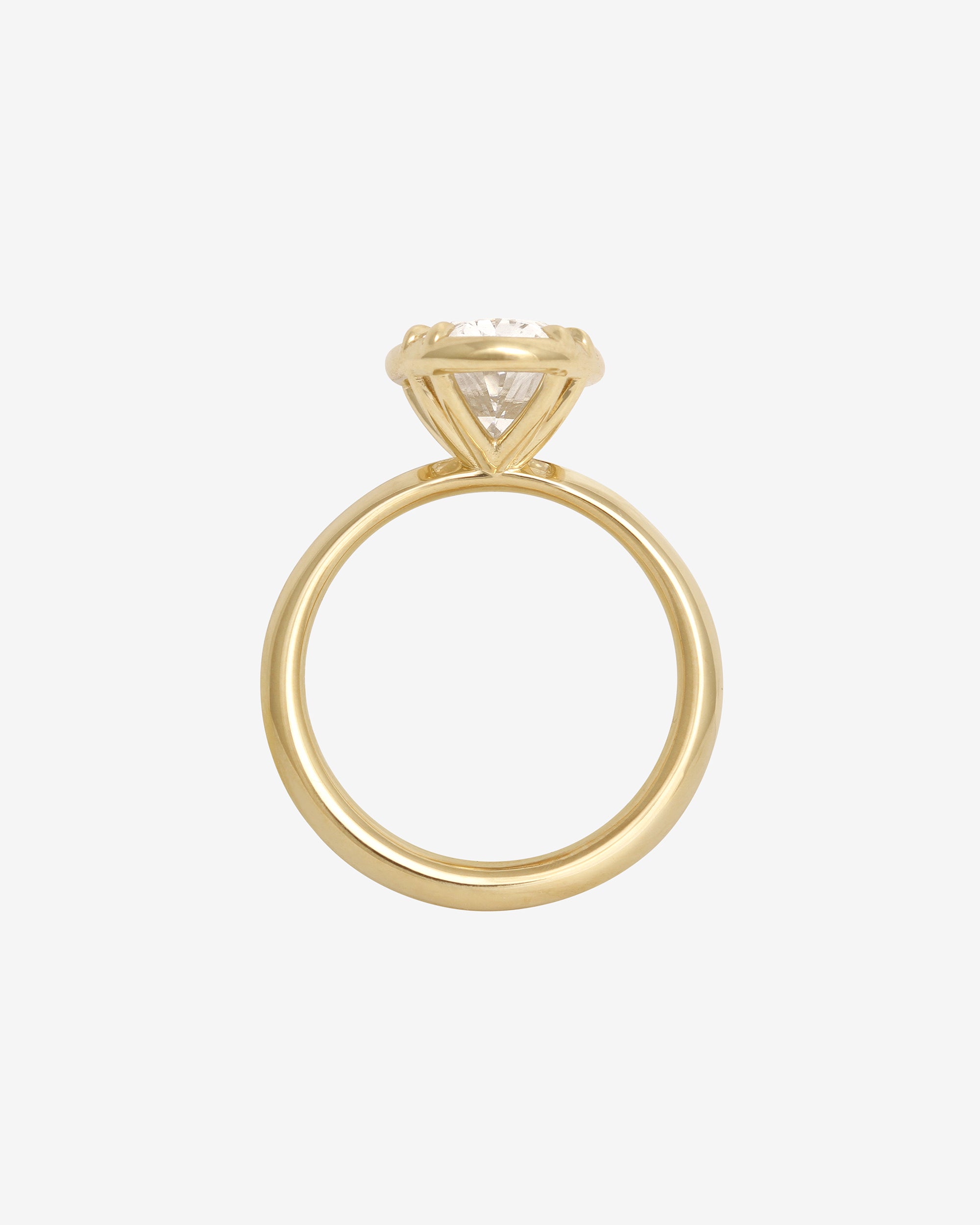 Azalea Ring 3ct Oval Cut White Diamond Solid Gold