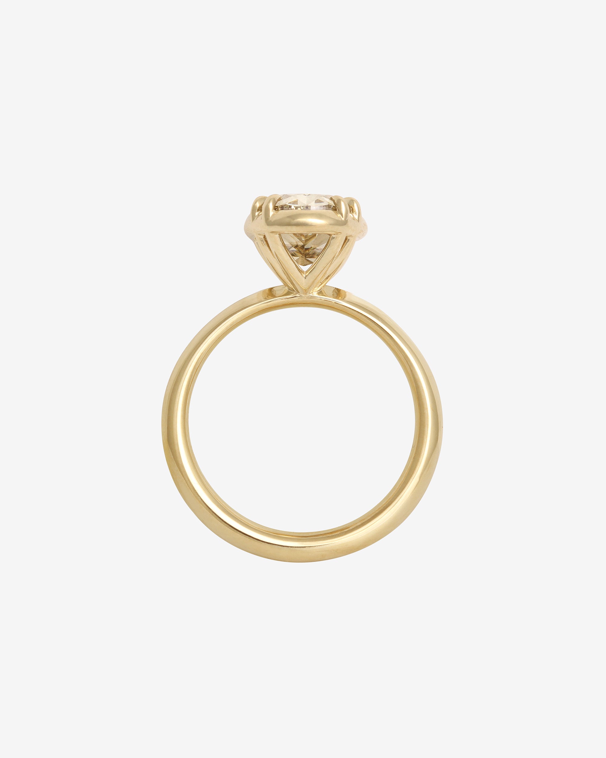 Azalea Ring 3ct Oval Cut Champagne Diamond Solid Gold