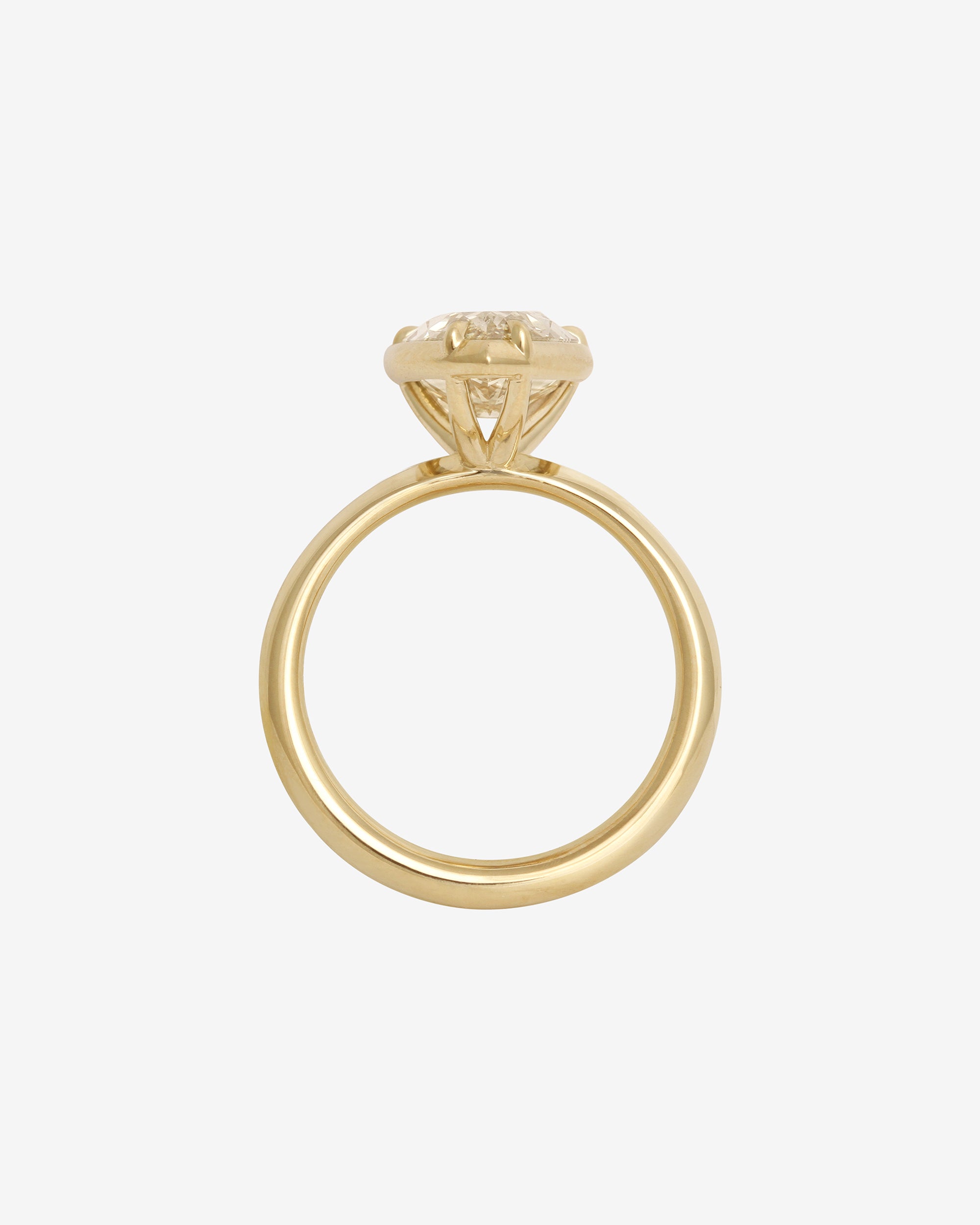 Azalea Ring 3ct Pear Cut Champagne Diamond Solid Gold
