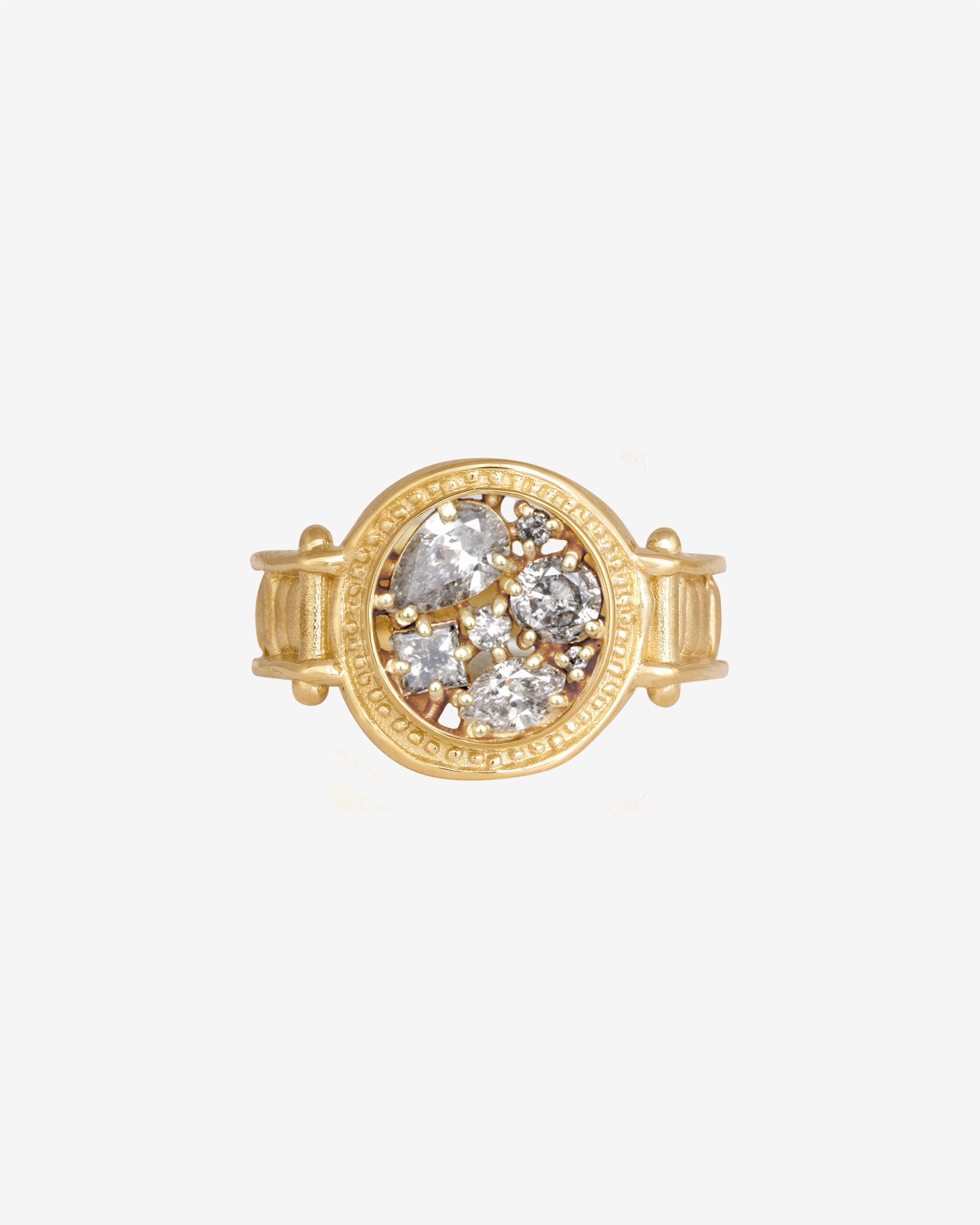Asteria Ring Salt & Pepper Diamond Solid Gold