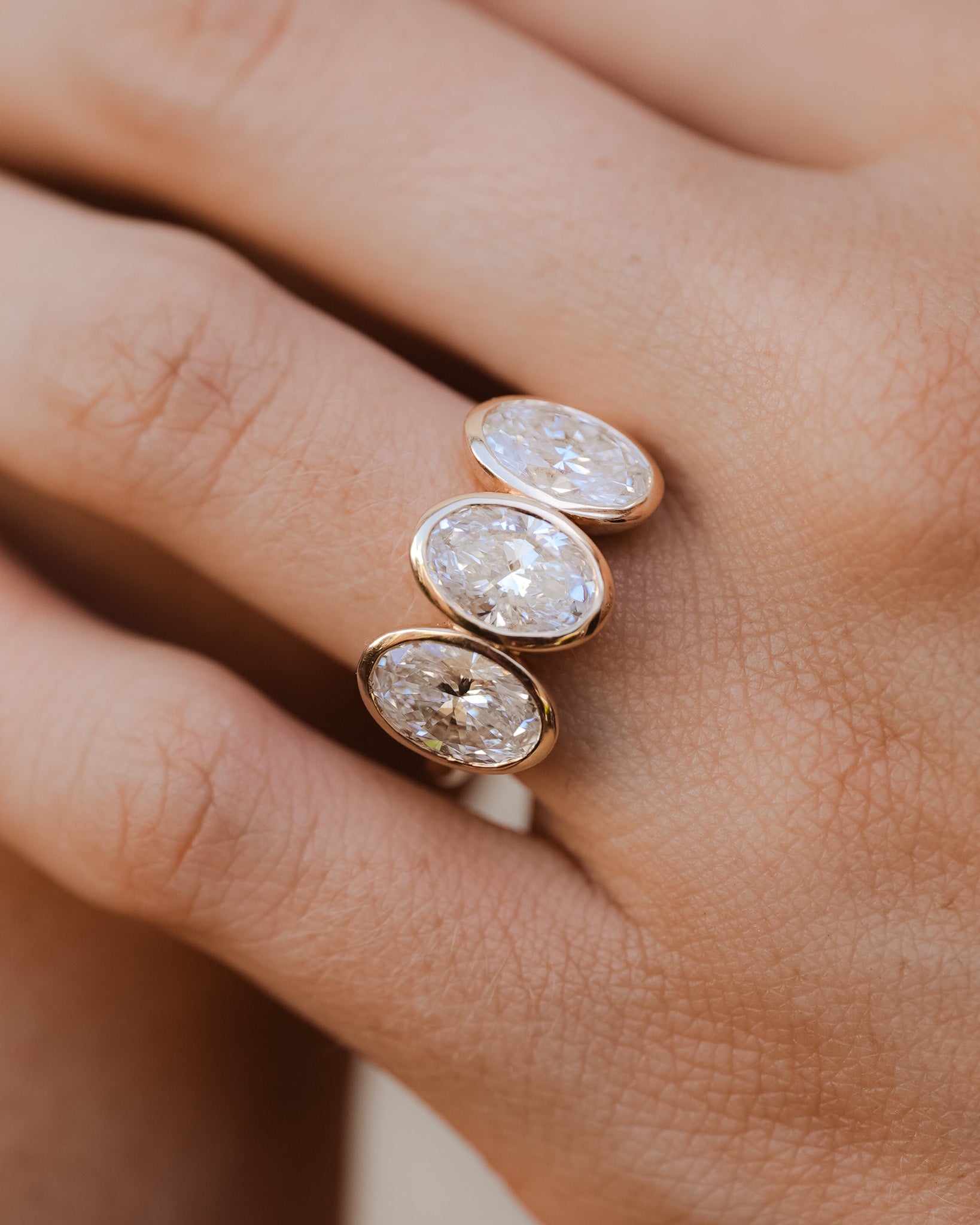 Beloved Trilogy Ring Diamond Solid Gold