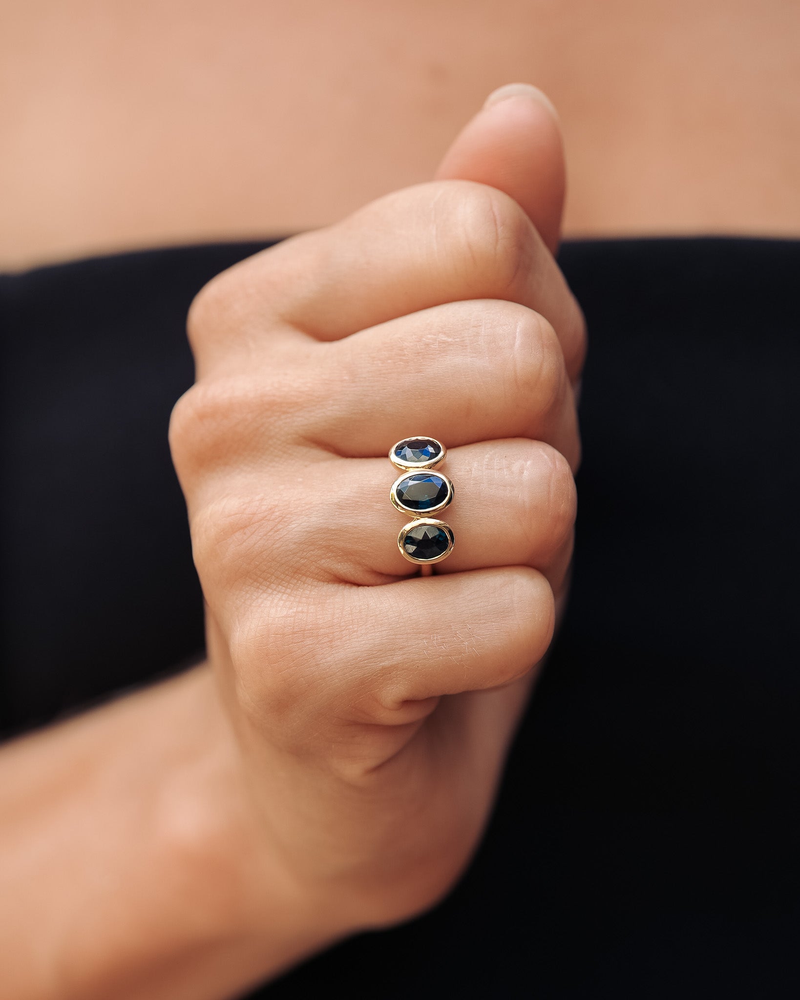 Beloved Trilogy Ring Spinel Solid Gold