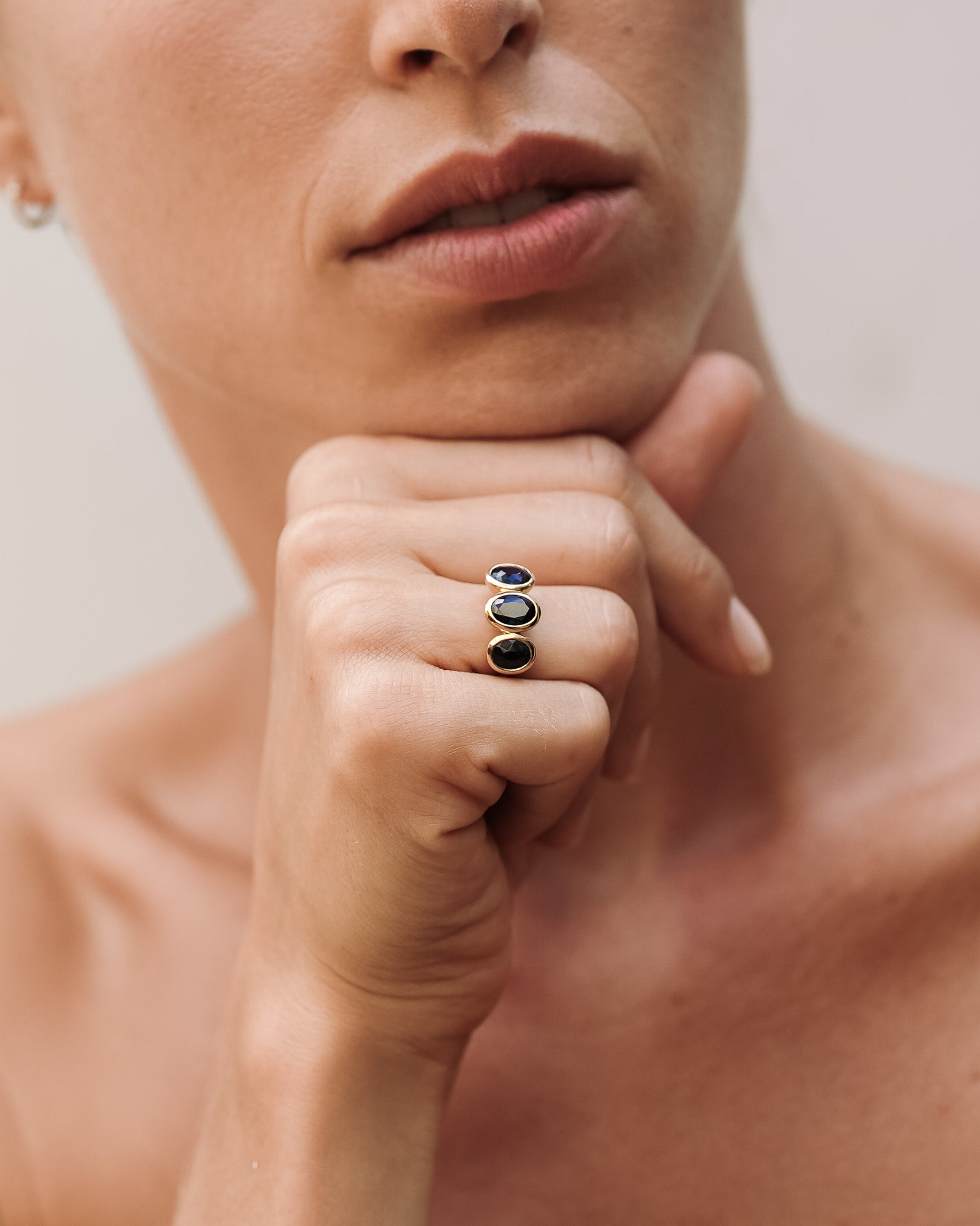 Beloved Trilogy Ring Spinel Solid Gold