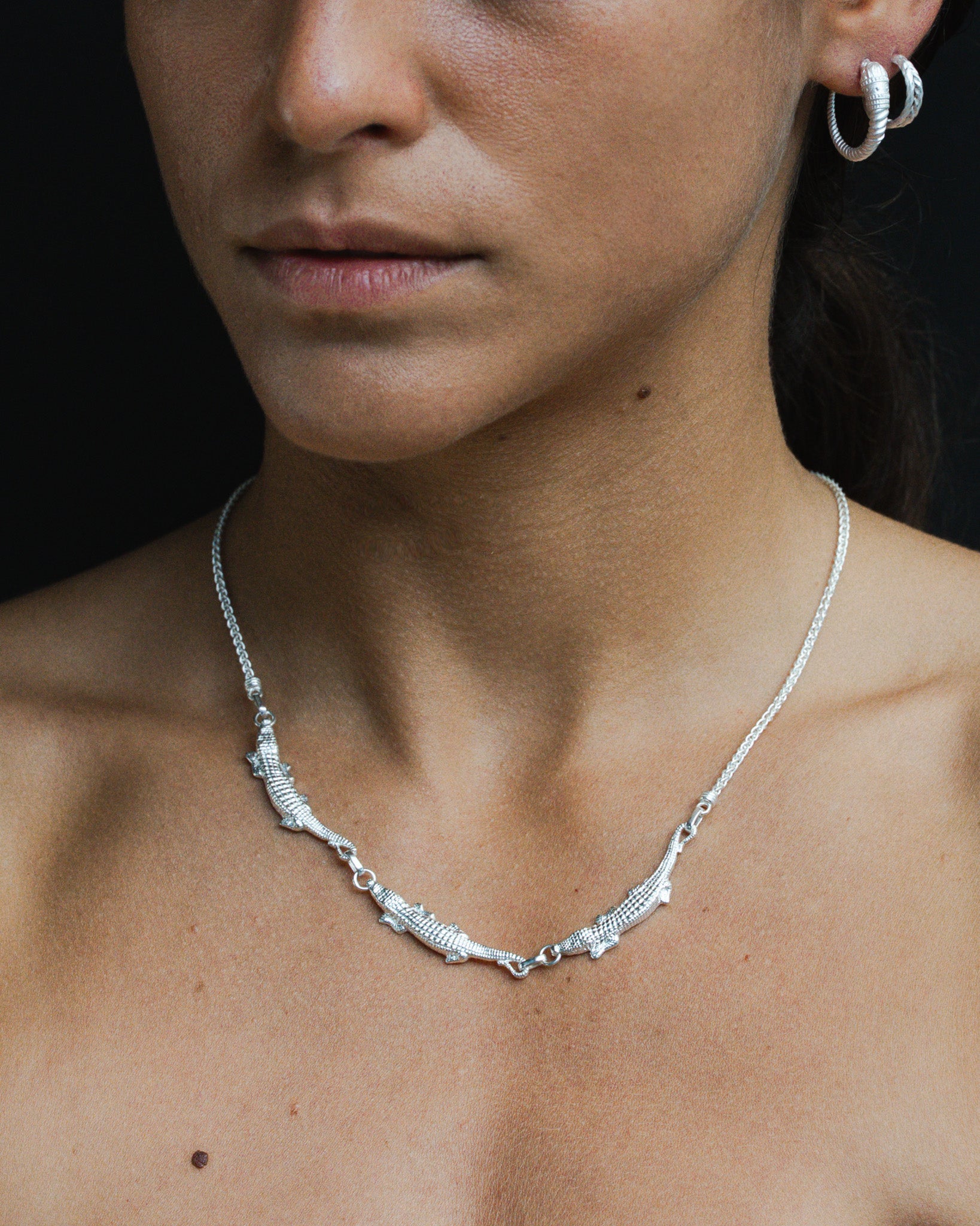 Bask Statement Necklace Silver