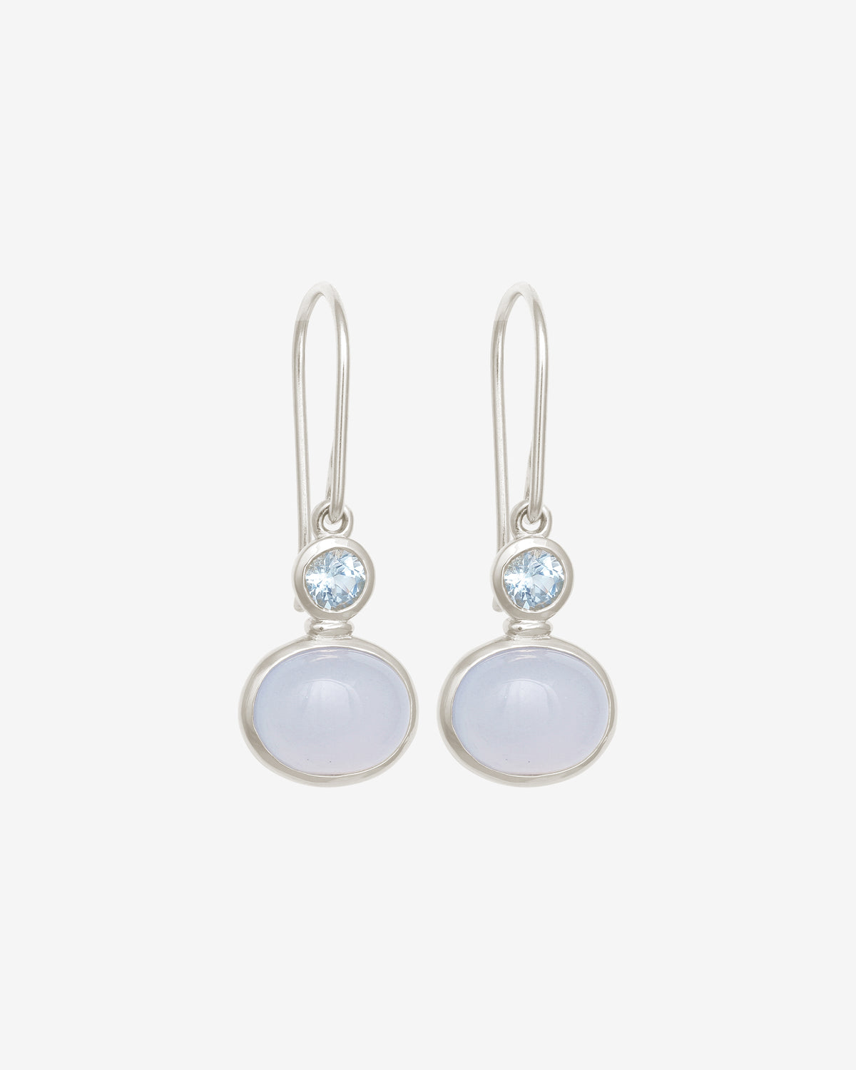 Ether Earrings Silver set with topaz and chalcedony