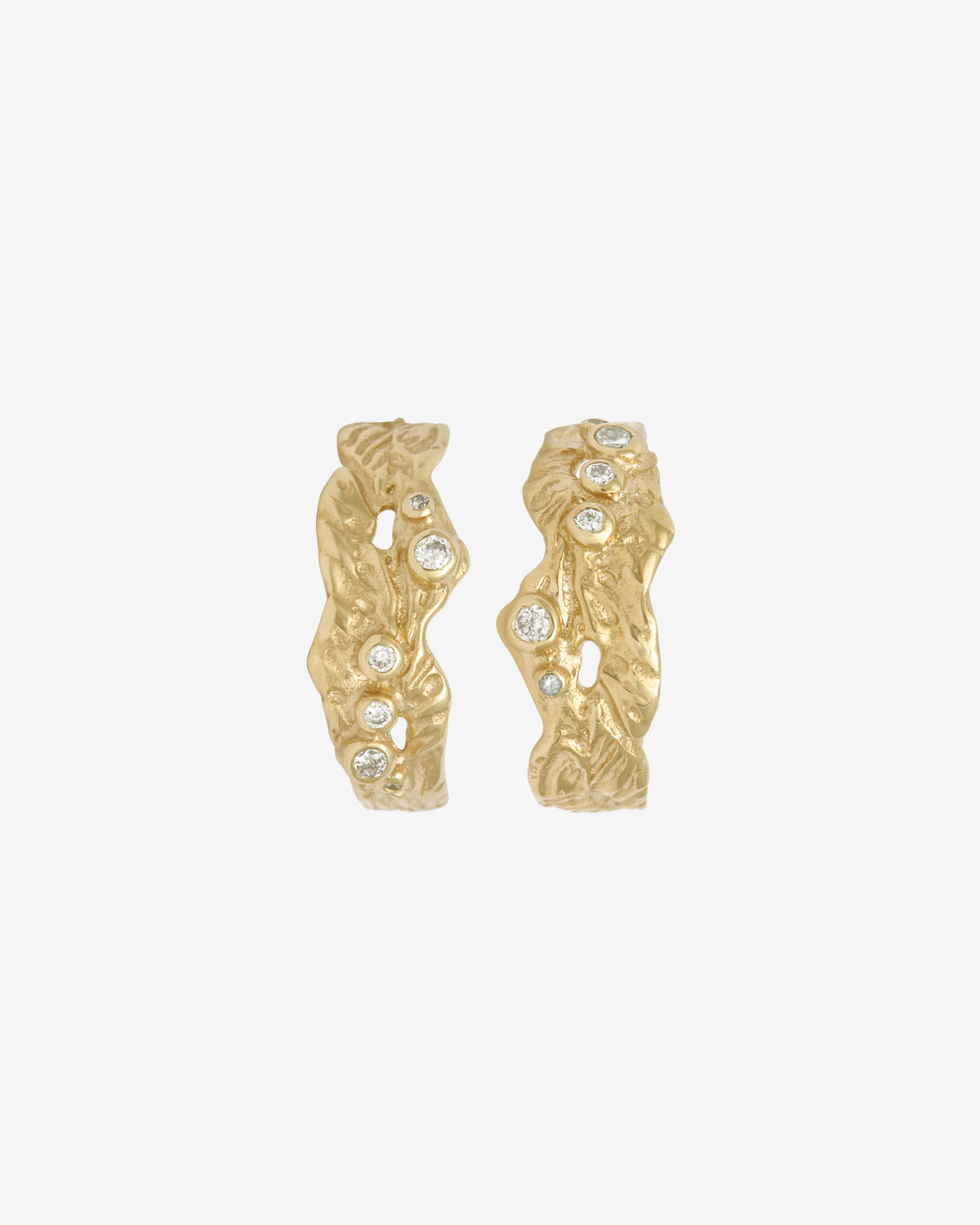 Gaia I Diamond Hoops Solid Gold, front view
