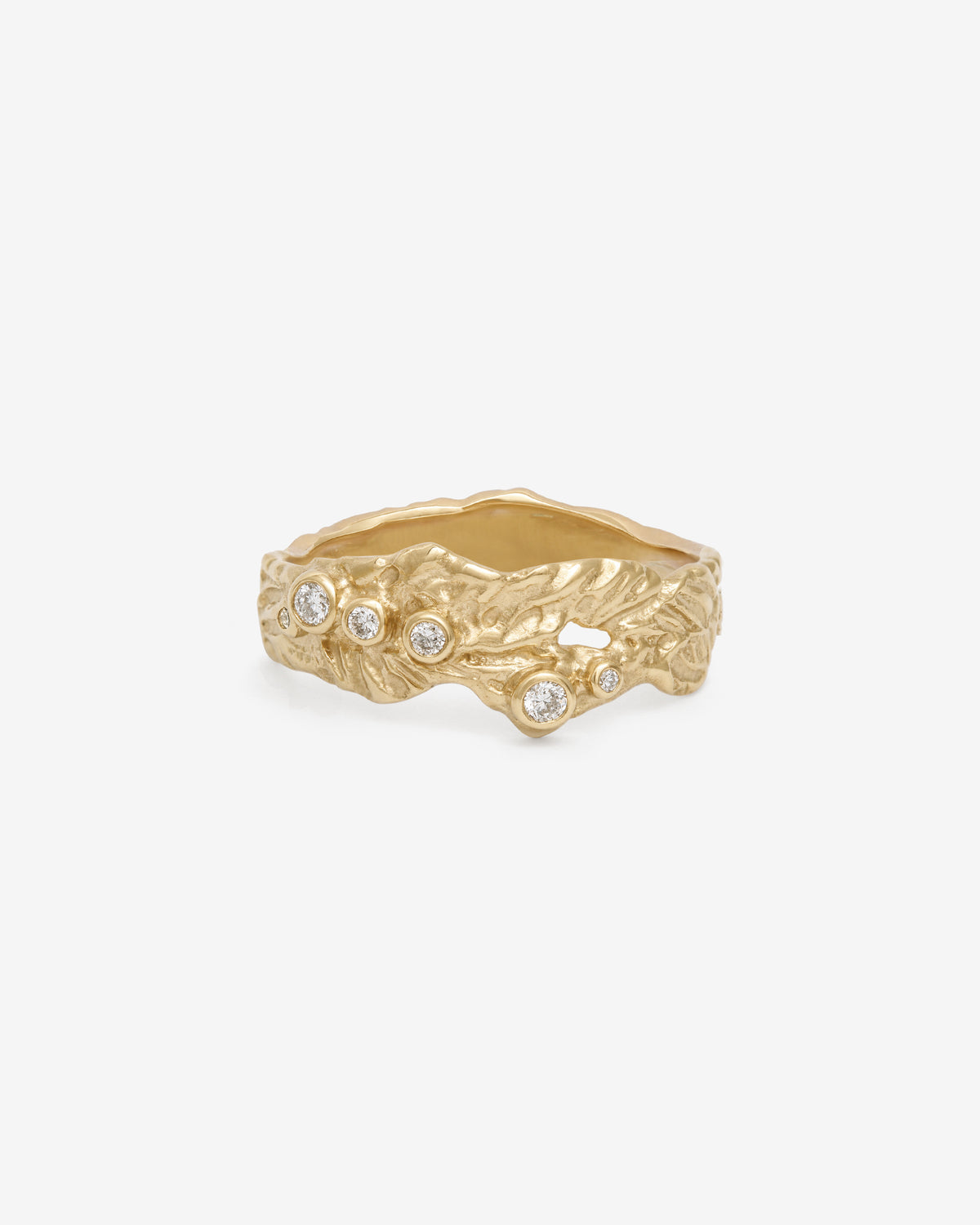 Gaia I Diamond Ring Solid Gold set with diamond
