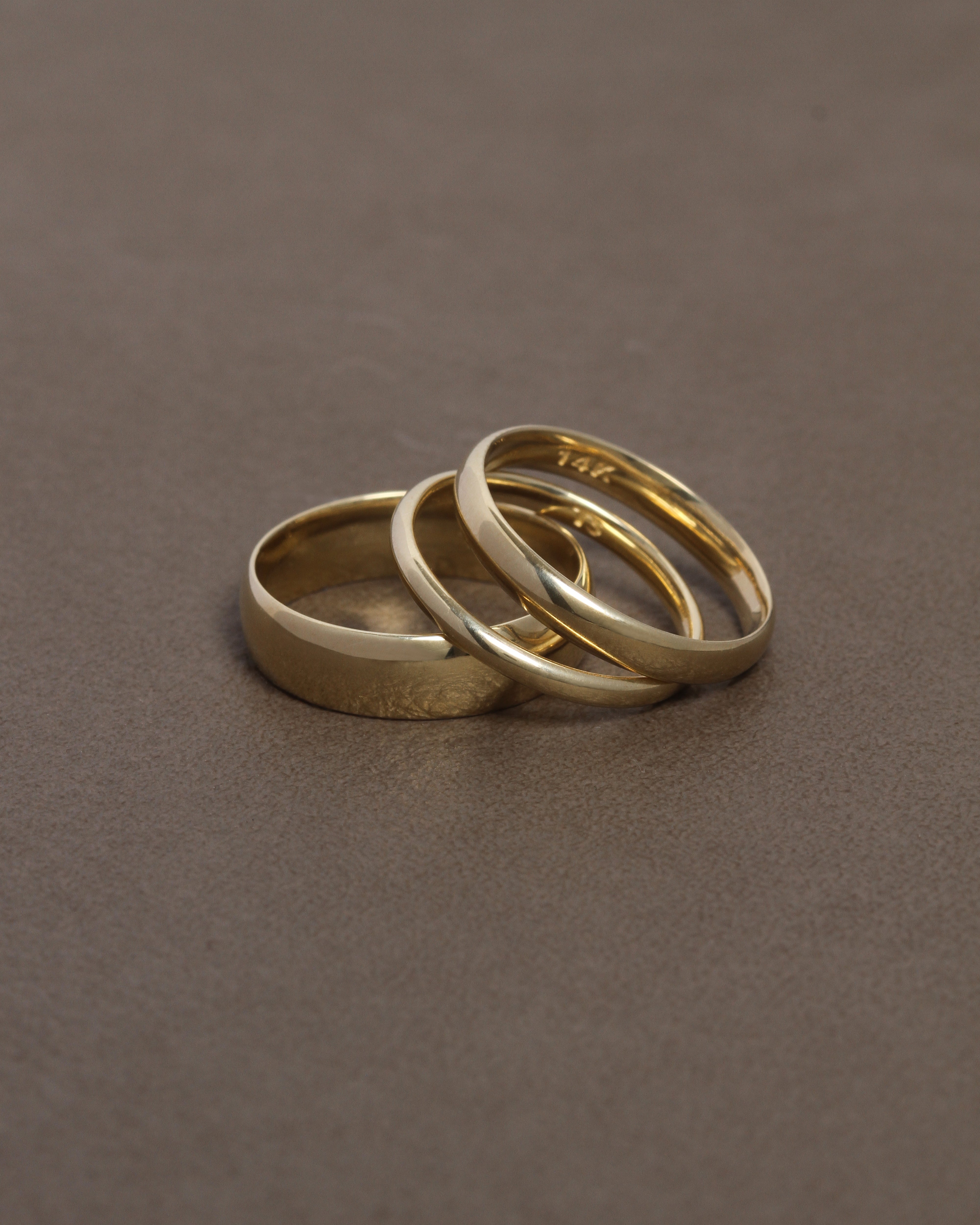 Half Round 3mm Band Solid Gold