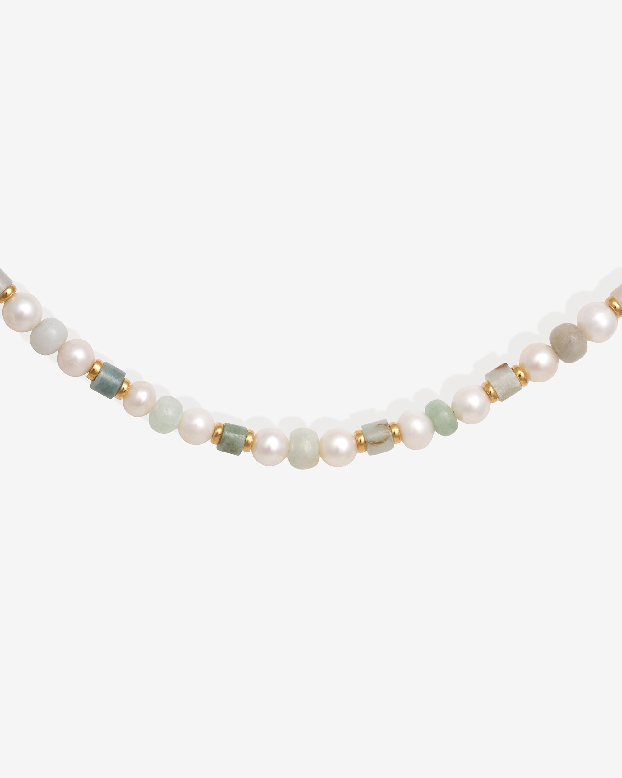 Hydra Necklace Gold Vermeil set with jade and pearl