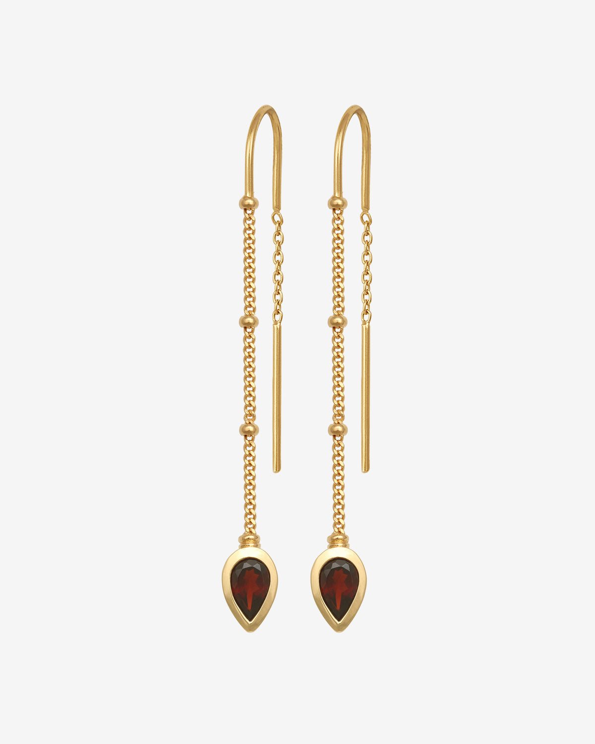 Ignis Earrings Gold Vermeil set with garnet