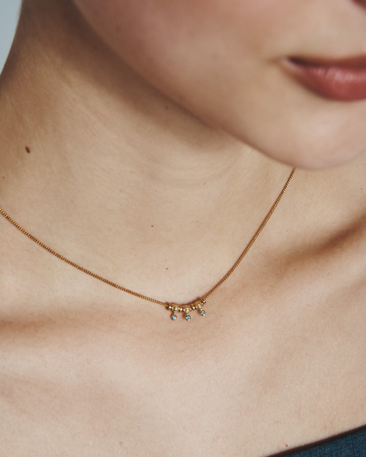Isla Necklace Gold Vermeil, worn