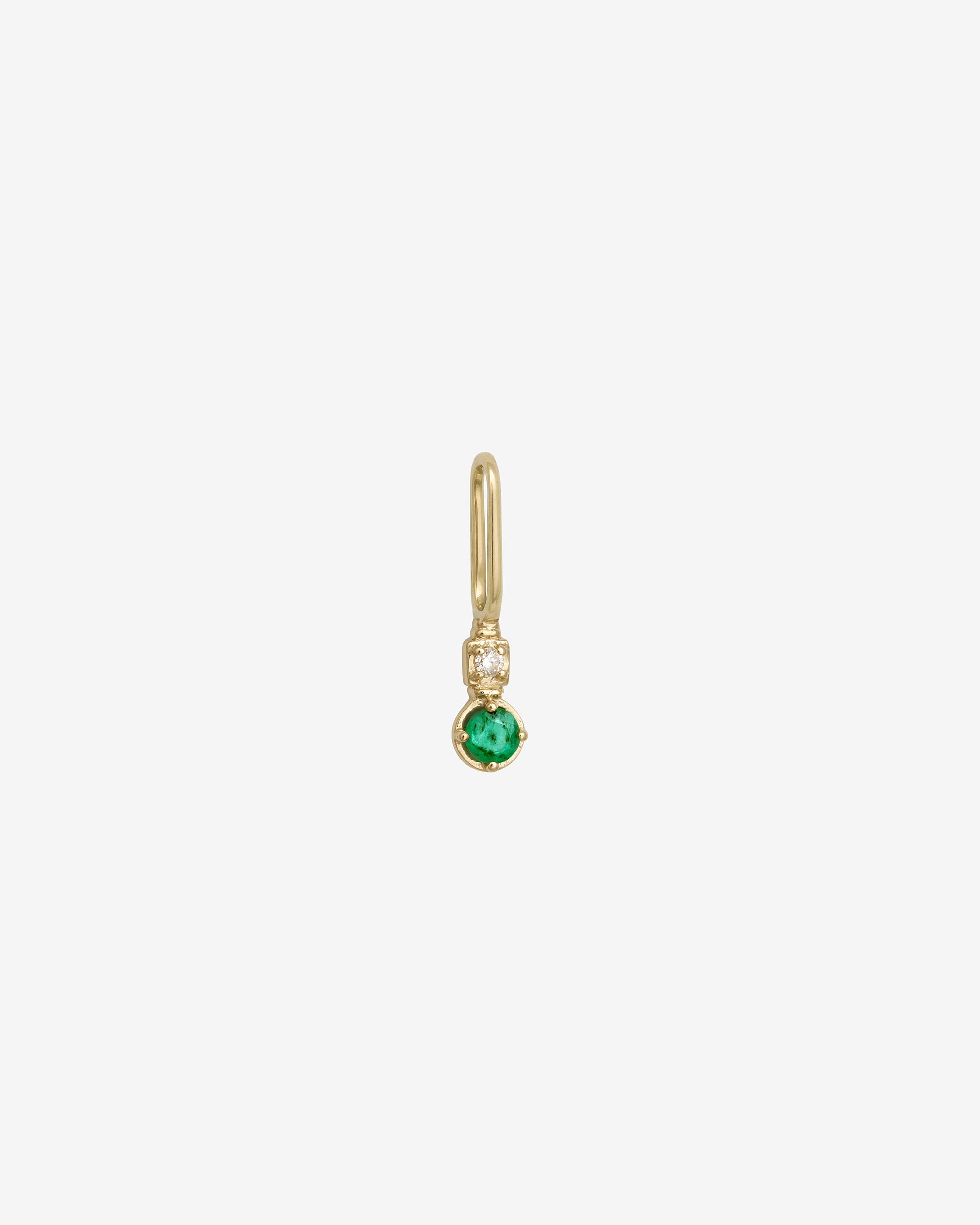 Lenci Emerald and Diamond Charm Solid Gold