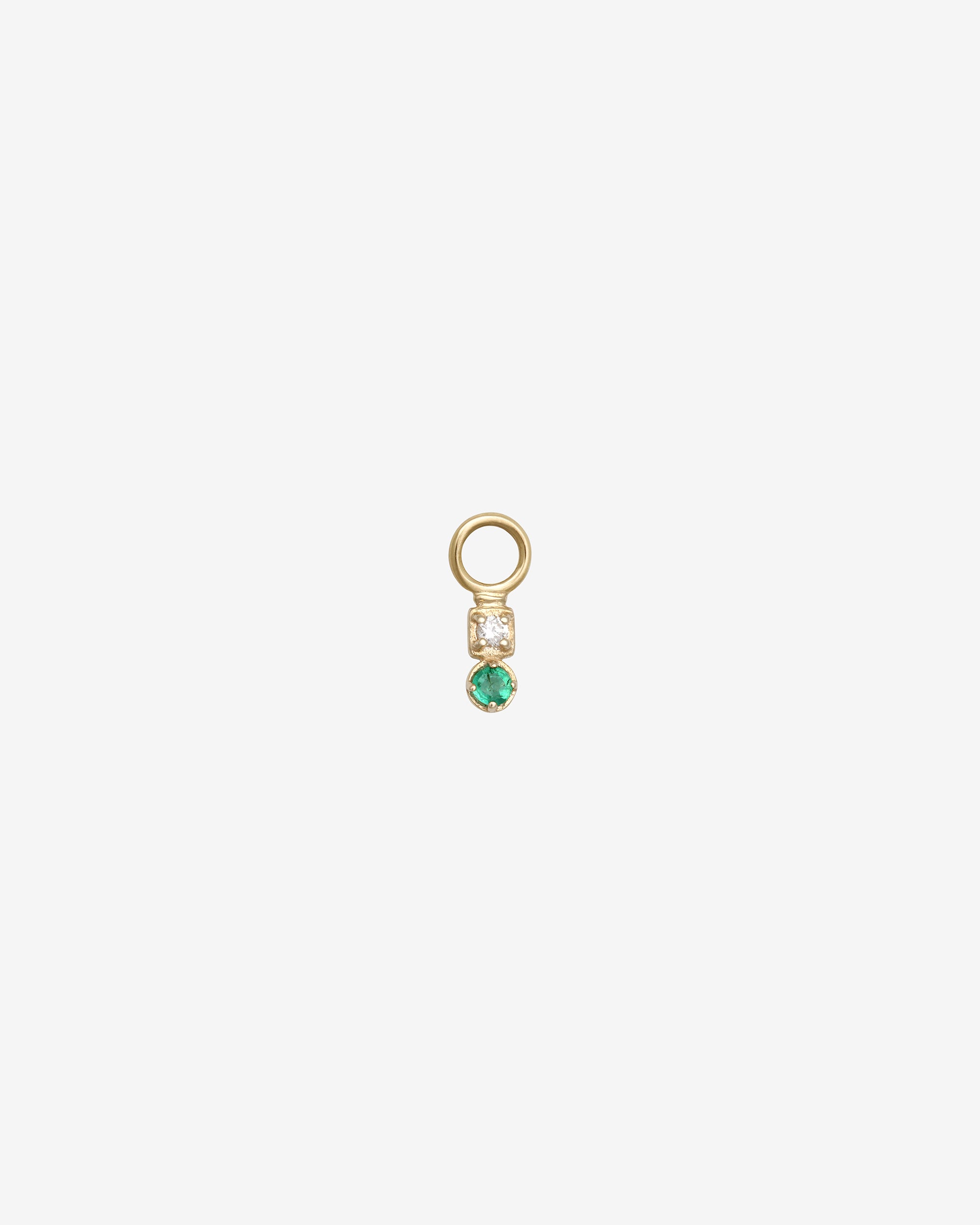 Lenci Emerald and Diamond Ear Charm Solid Gold