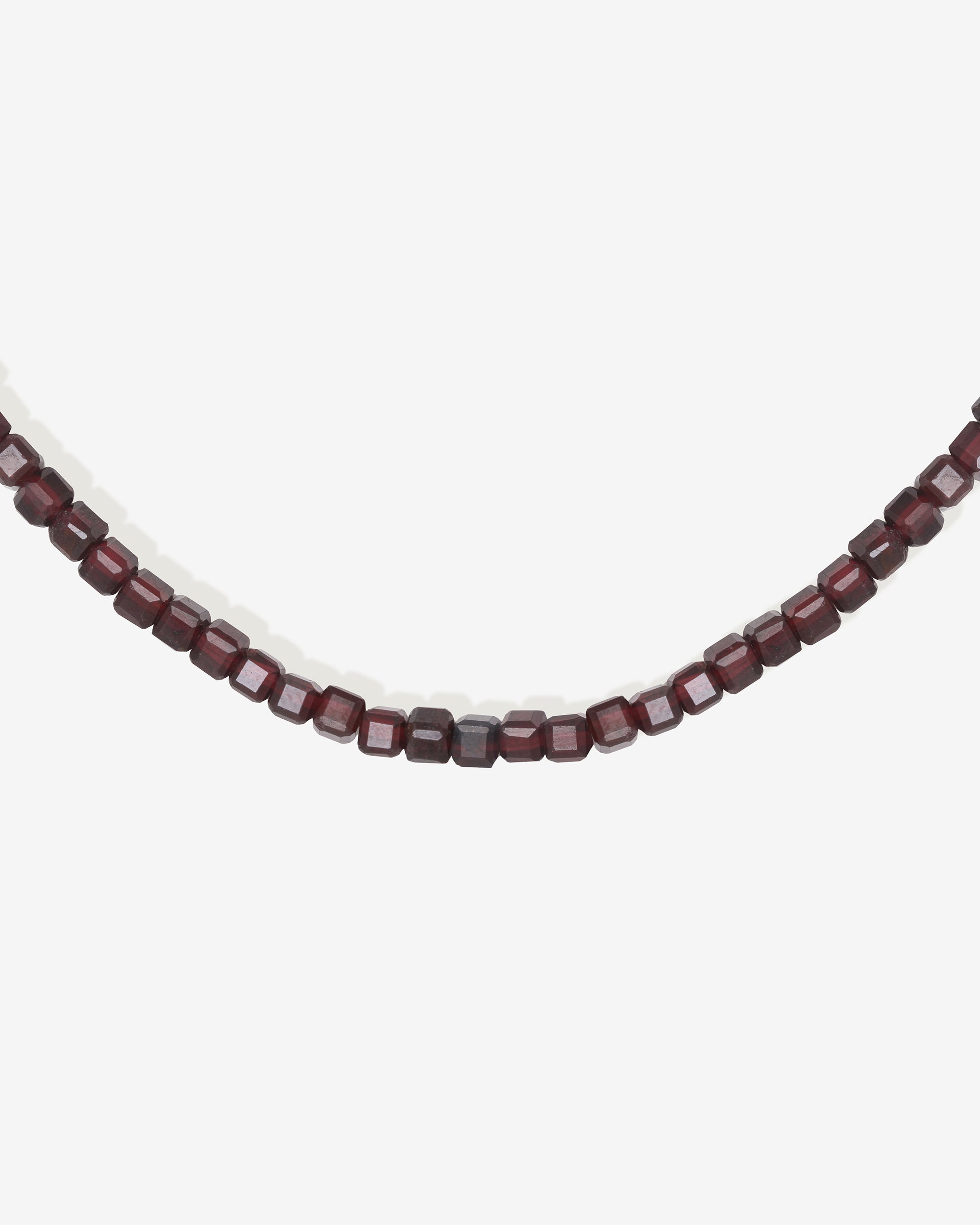 Lucien Garnet Bead Necklace Solid Gold