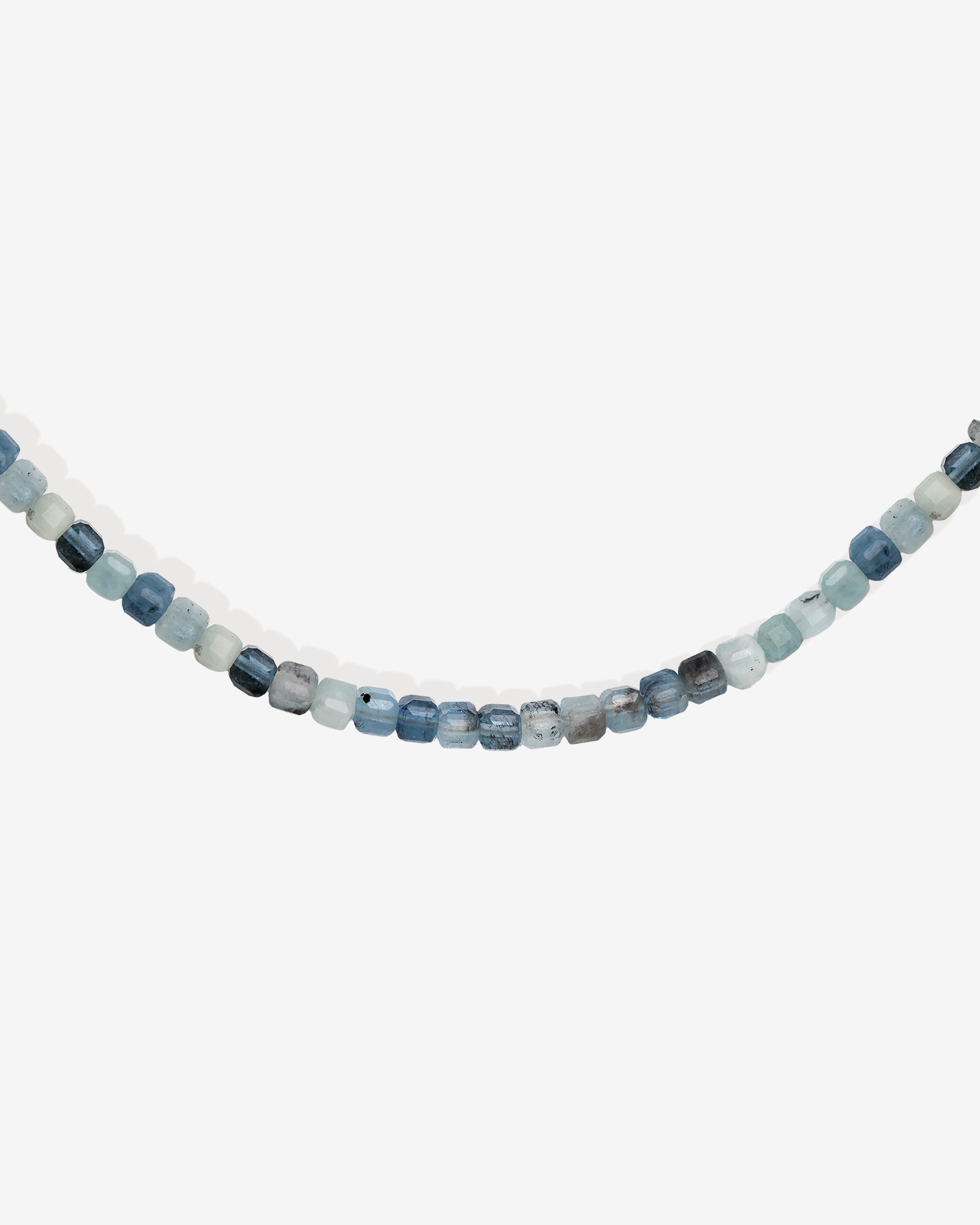 Lucien Santa Marie Aquamarine Bead Necklace Solid Gold