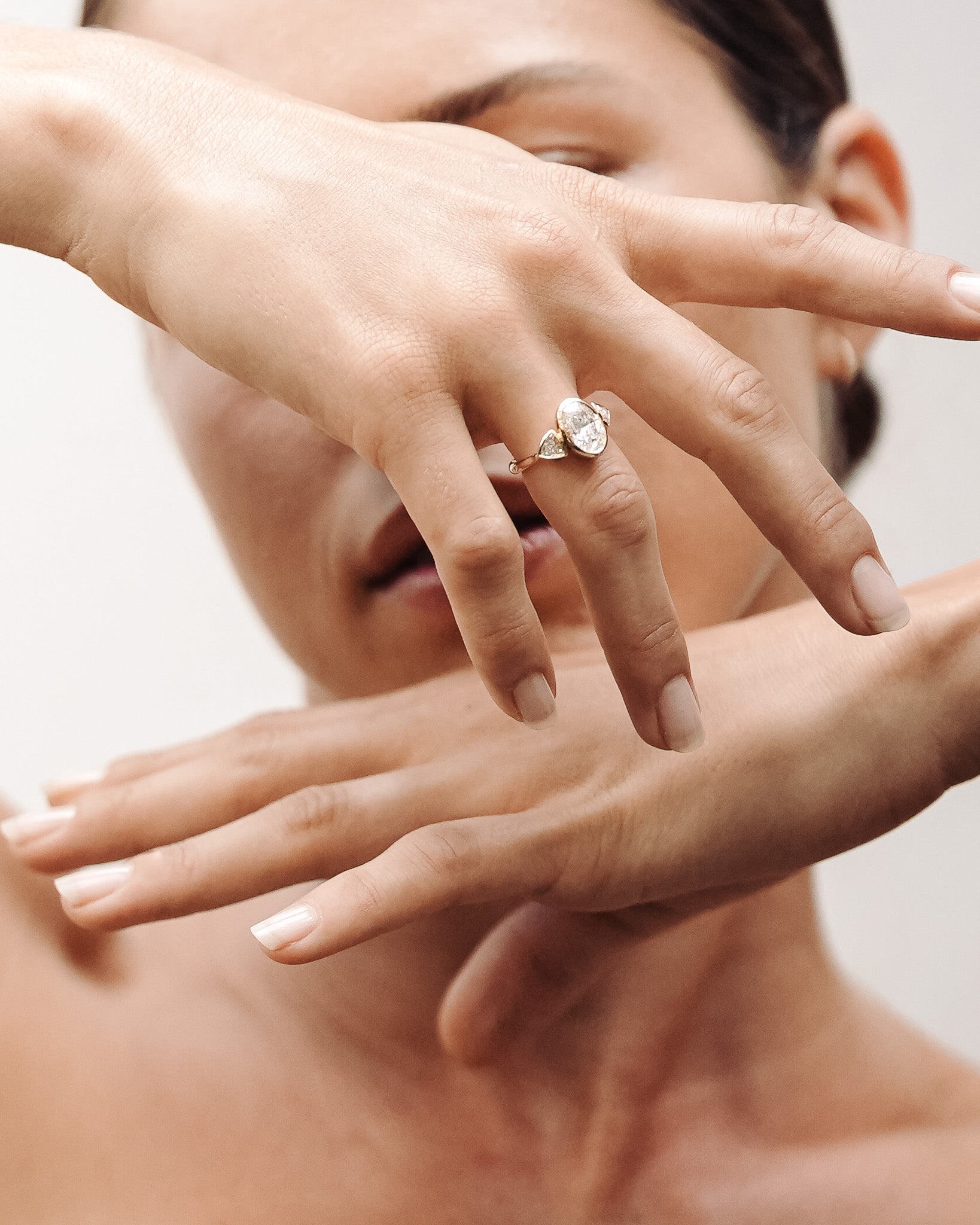 Lumen Trilogy Ring Diamond Solid Gold