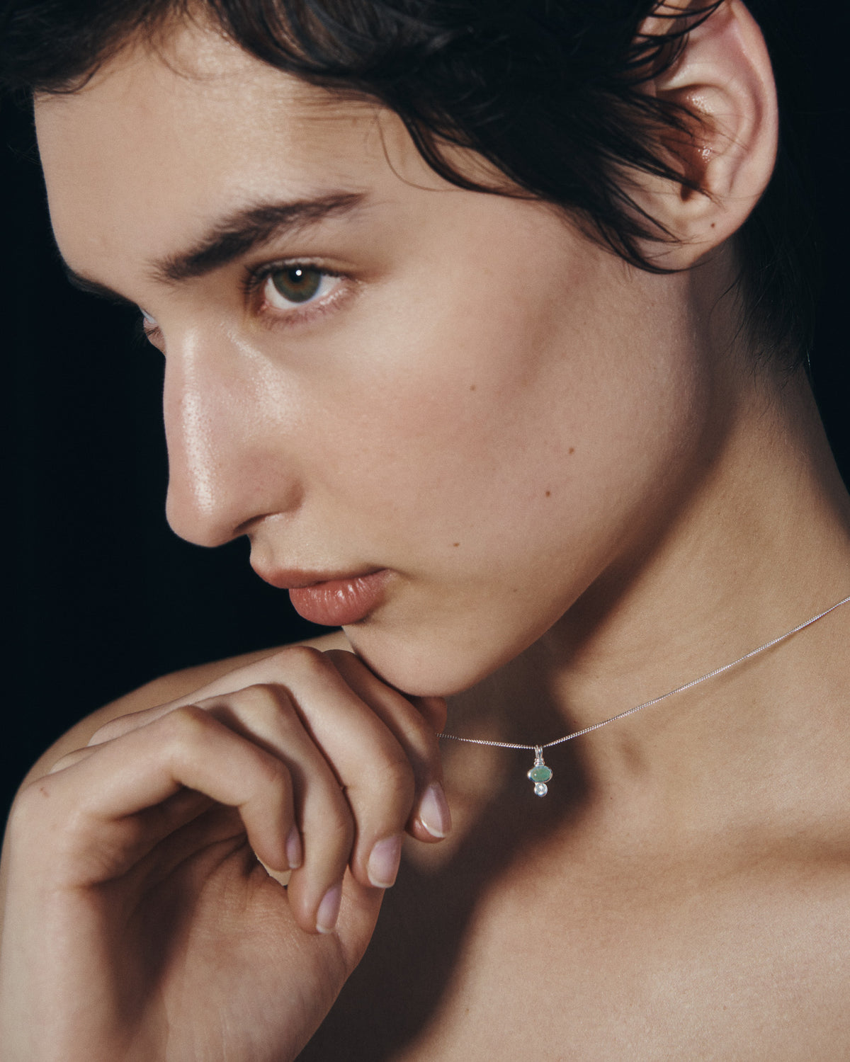 Ma Necklace Silver, worn