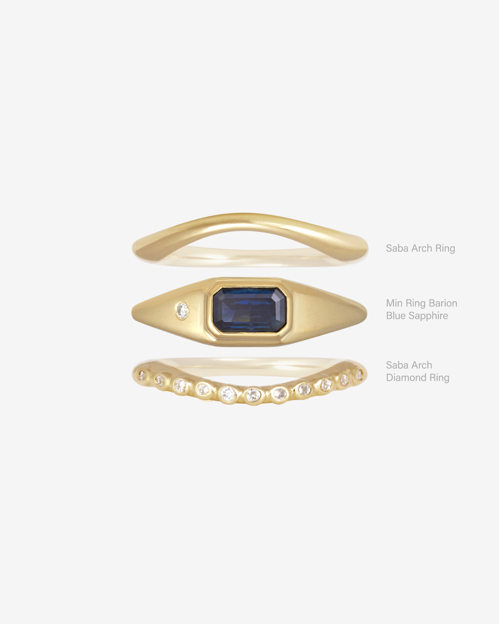 Min Ring Barion Blue Sapphire Solid Gold