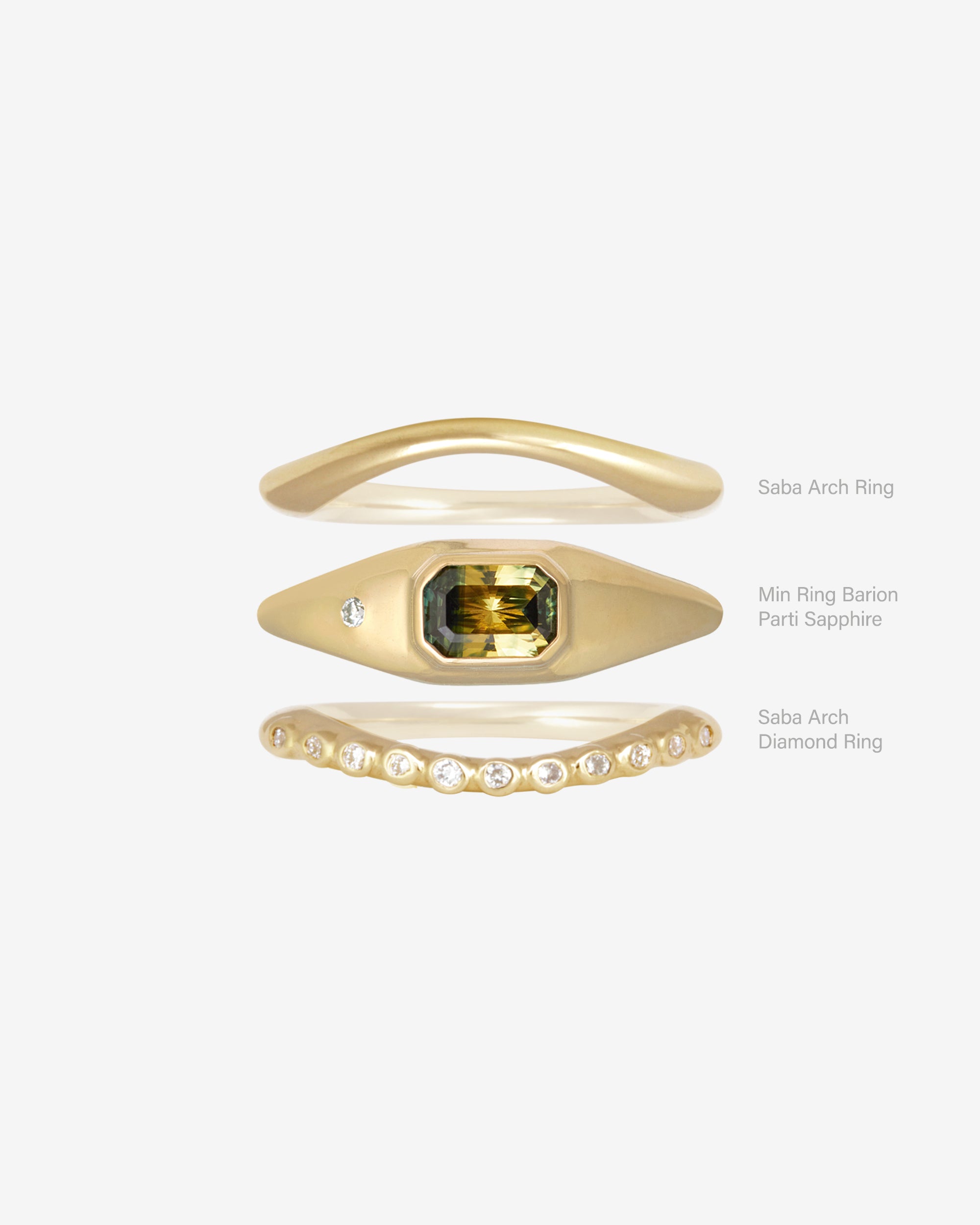 Min Ring Barion Parti Sapphire Solid Gold