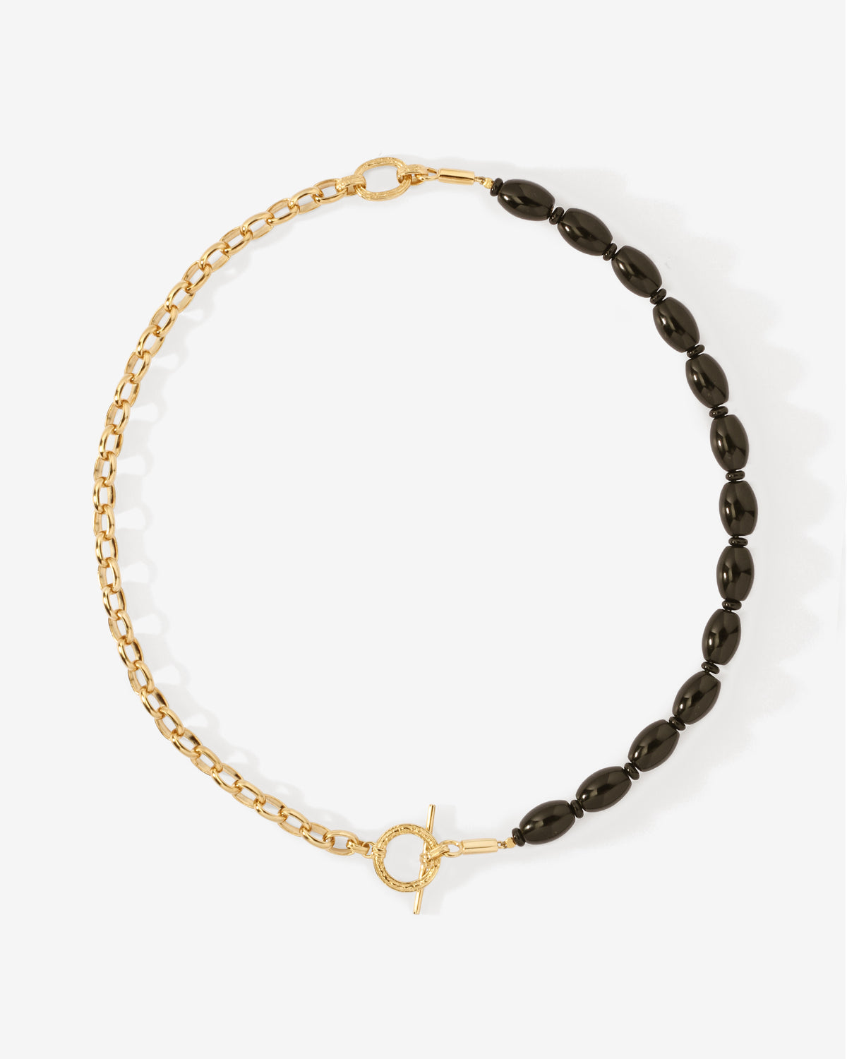 Sita Beaded Necklace Gold Vermeil set with onyx
