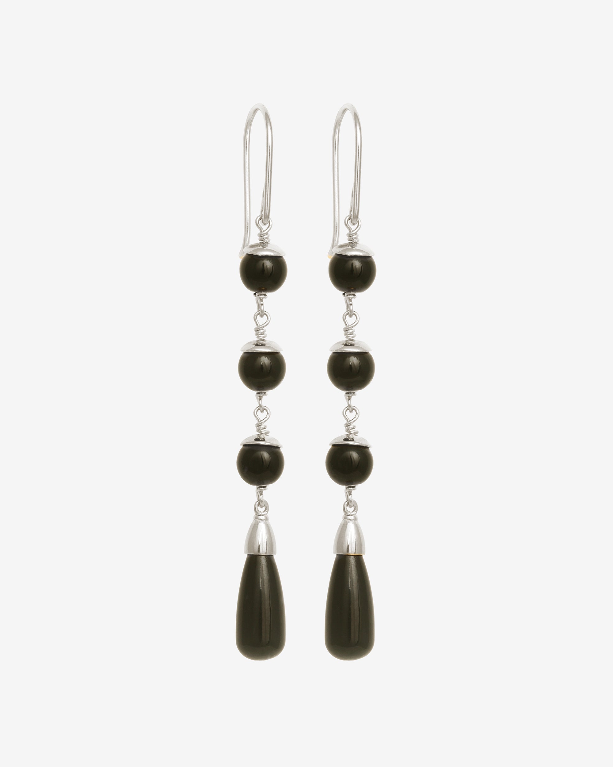 Sita Earrings Silver set with onyx